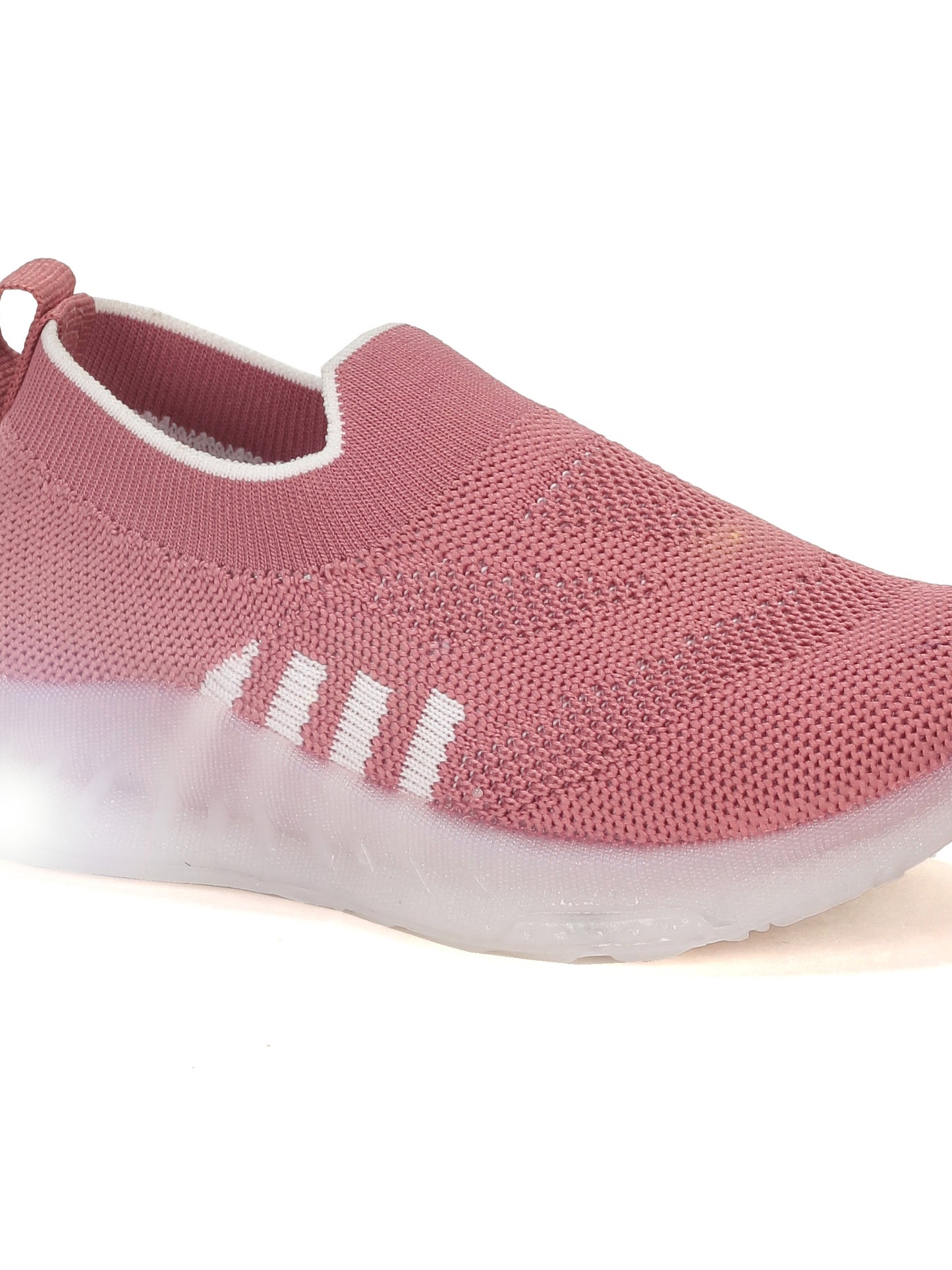 Casual Slip On Shoes With Led Light - Brown