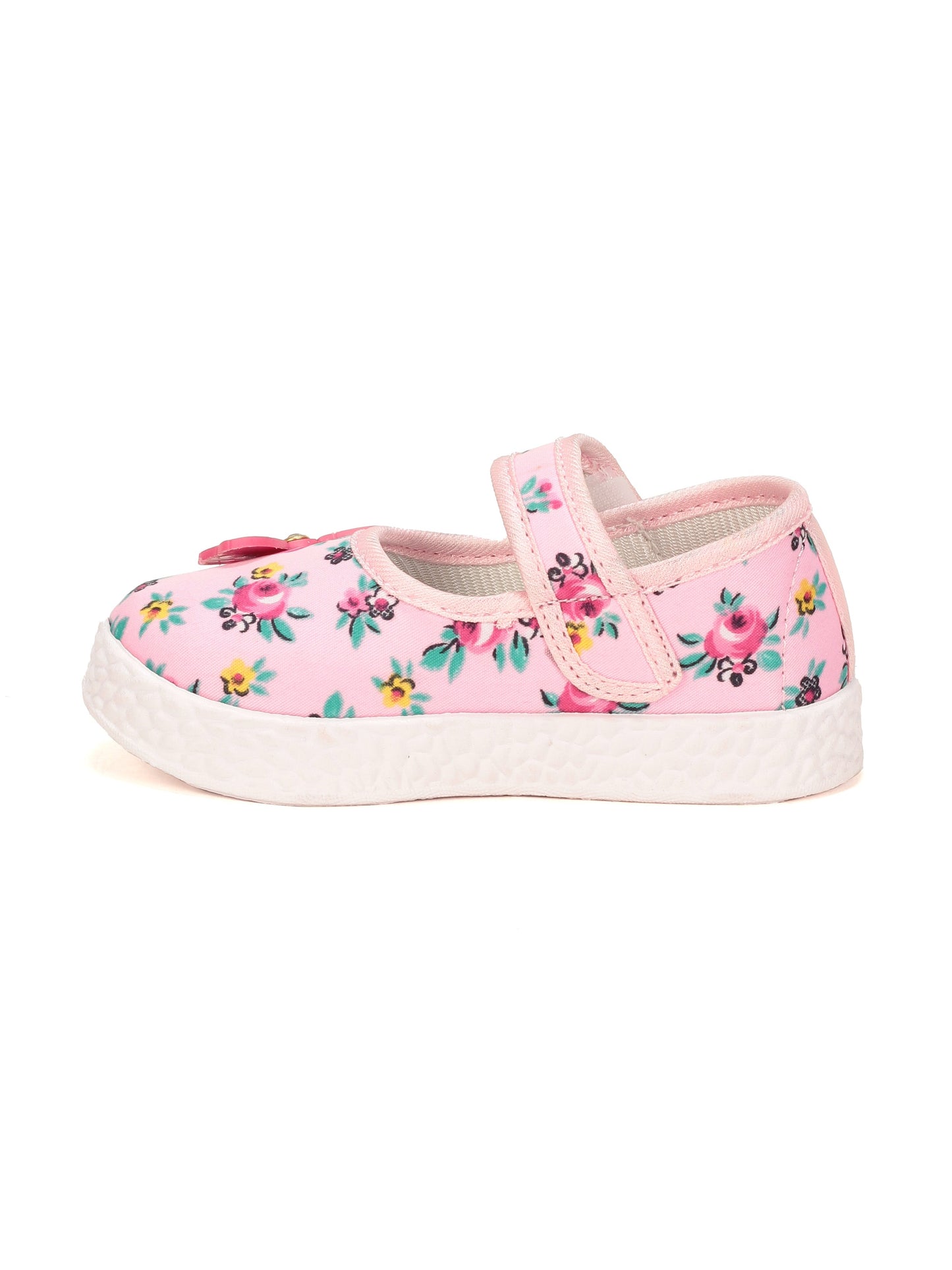 Printed Mary Jane's Belle with Applique Detail - Pink