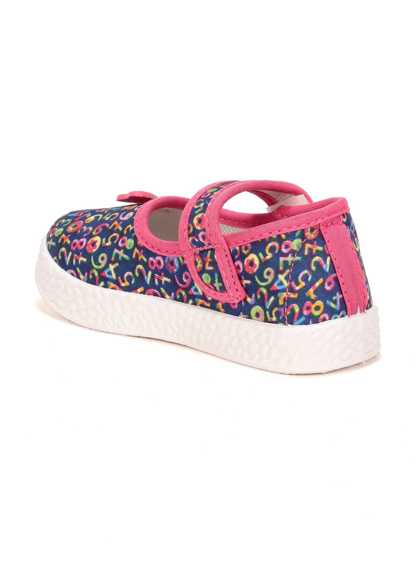 Printed Mary Jane's Belle with Applique Detail - Blue