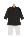 Solid Kurta Pajama Set - Black