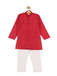 Solid Kurta Pajama Set - Red