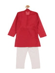Solid Kurta Pajama Set - Red