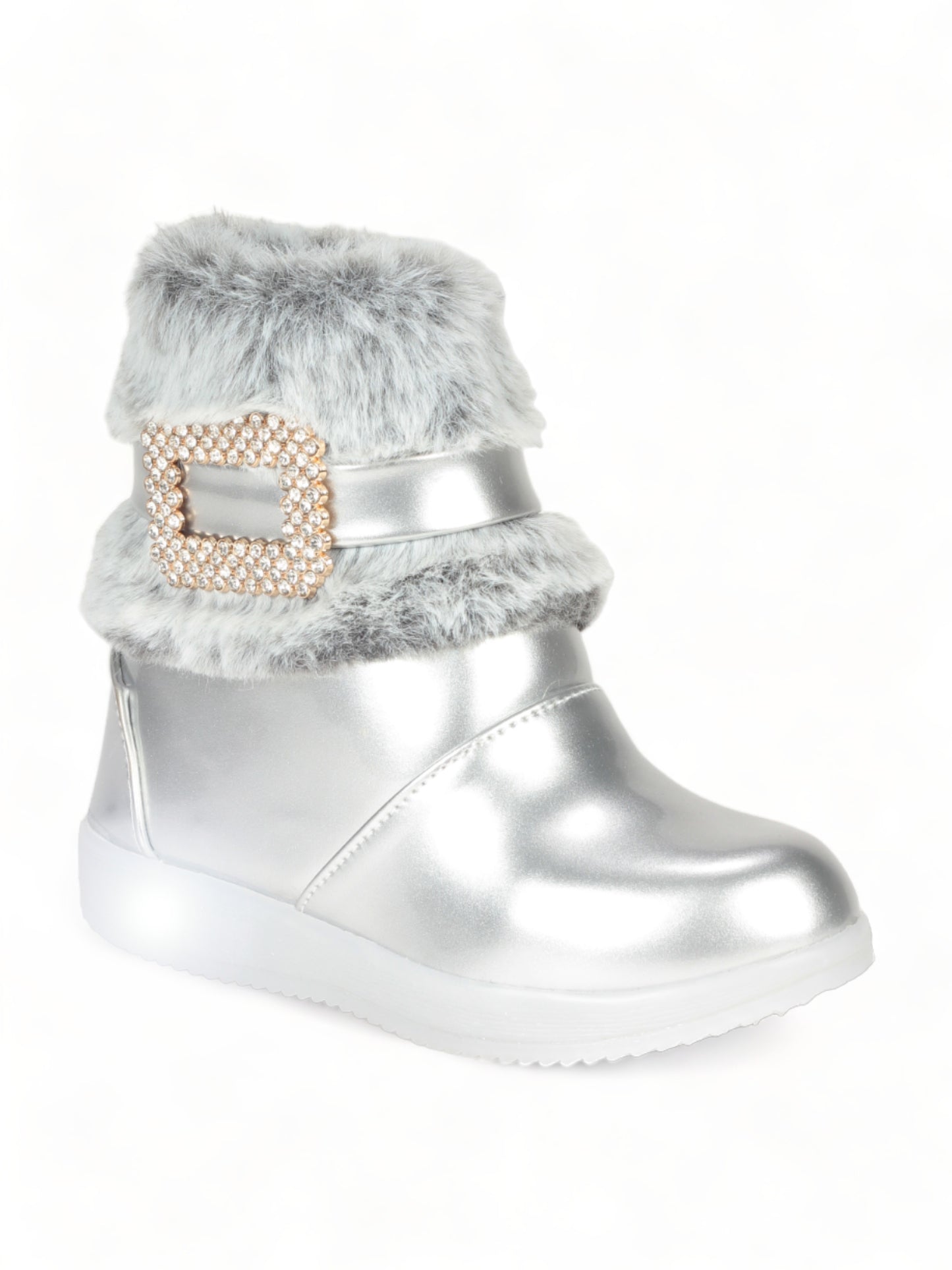 Party Boots With Led Light - Silver
