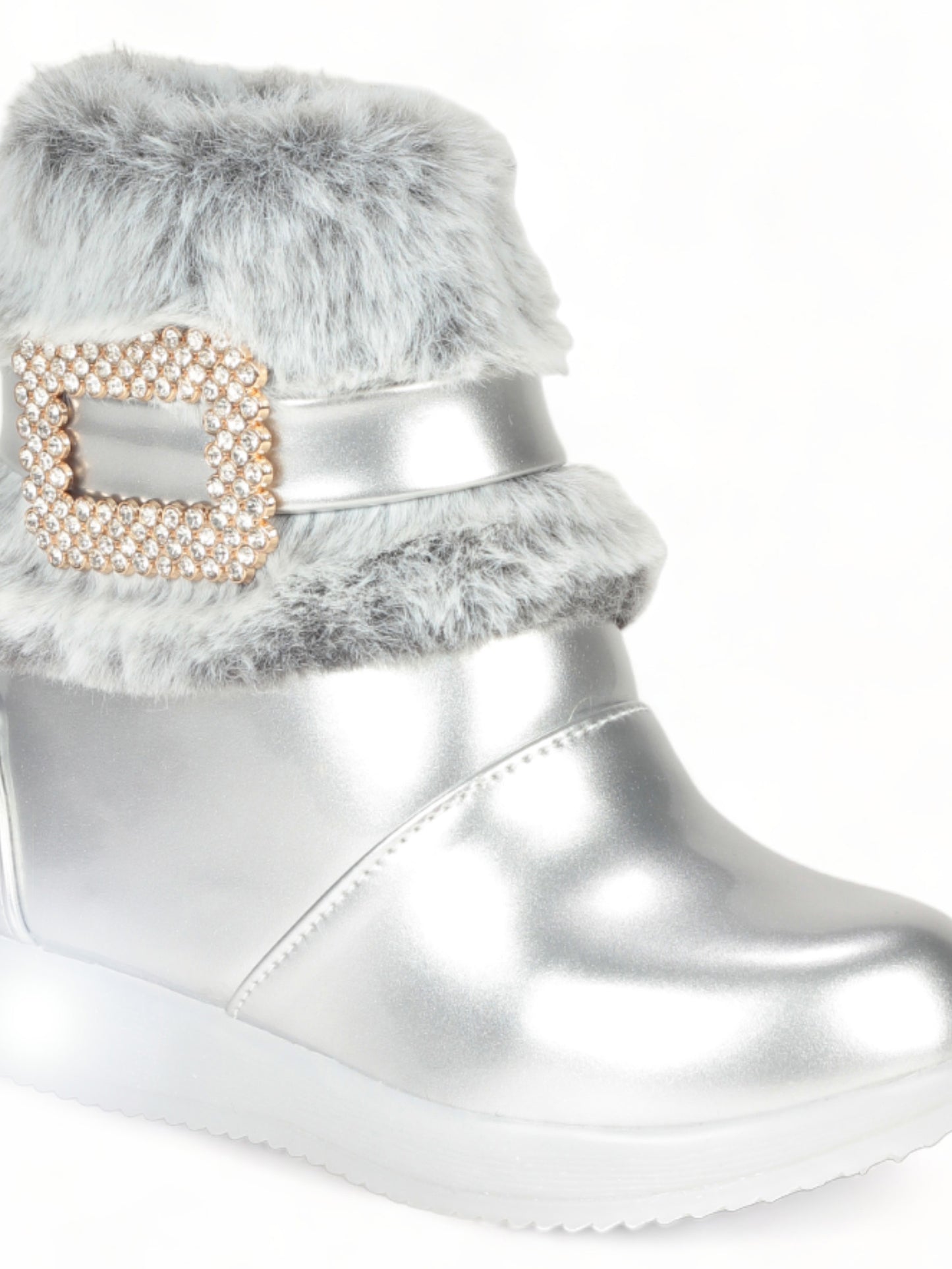 Party Boots With Led Light - Silver