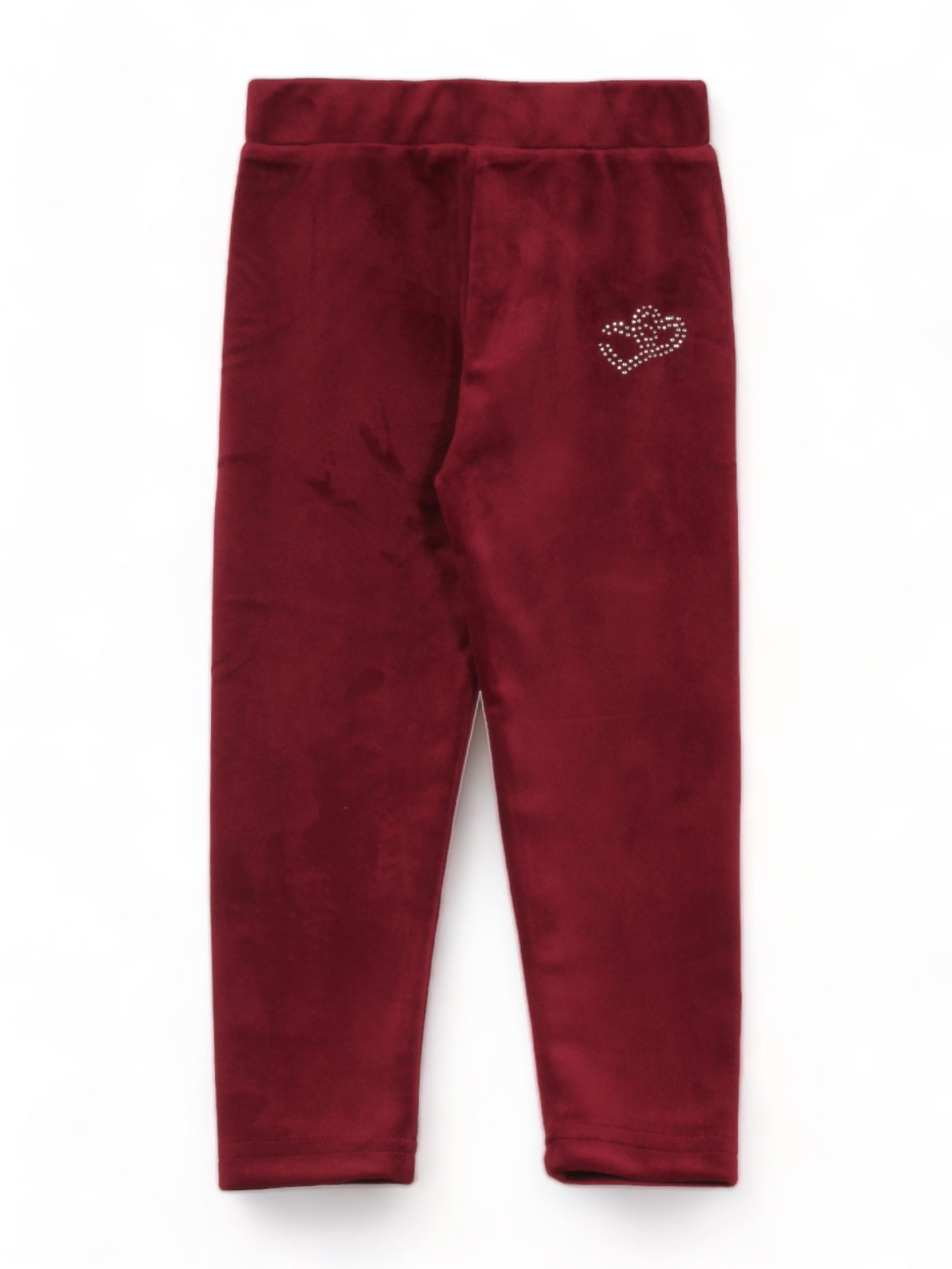 Solid Velvet Leggings - Maroon