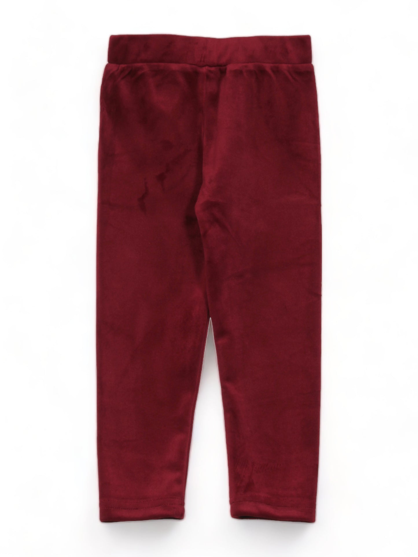 Solid Velvet Leggings - Maroon
