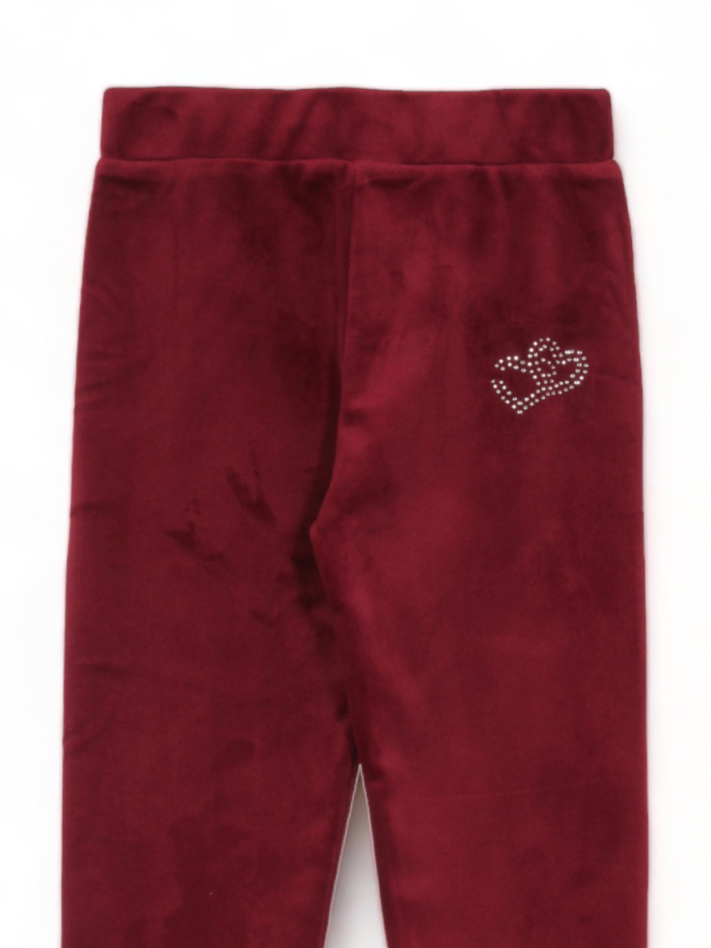 Solid Velvet Leggings - Maroon