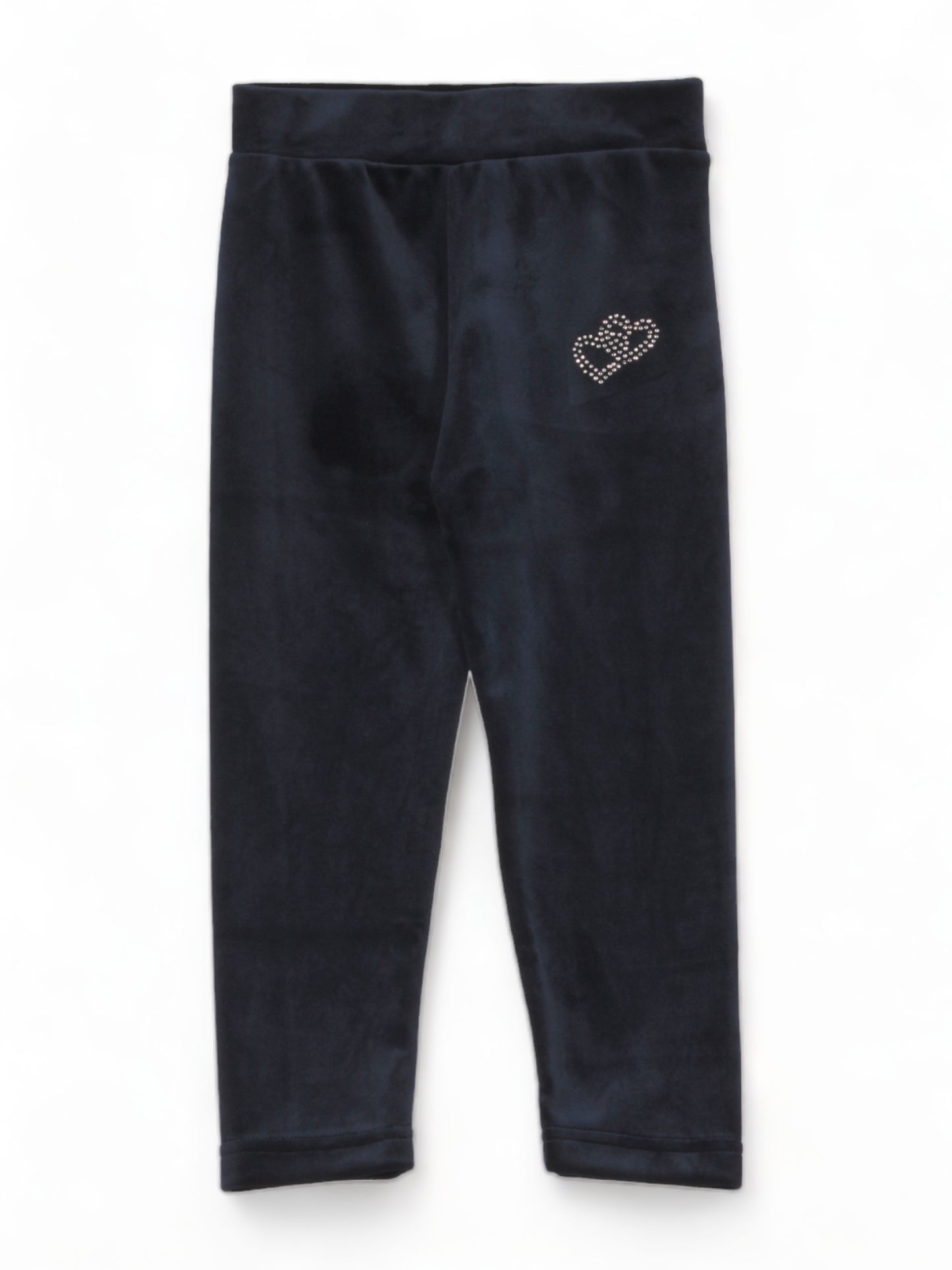 Solid Velvet Leggings - Navy Blue