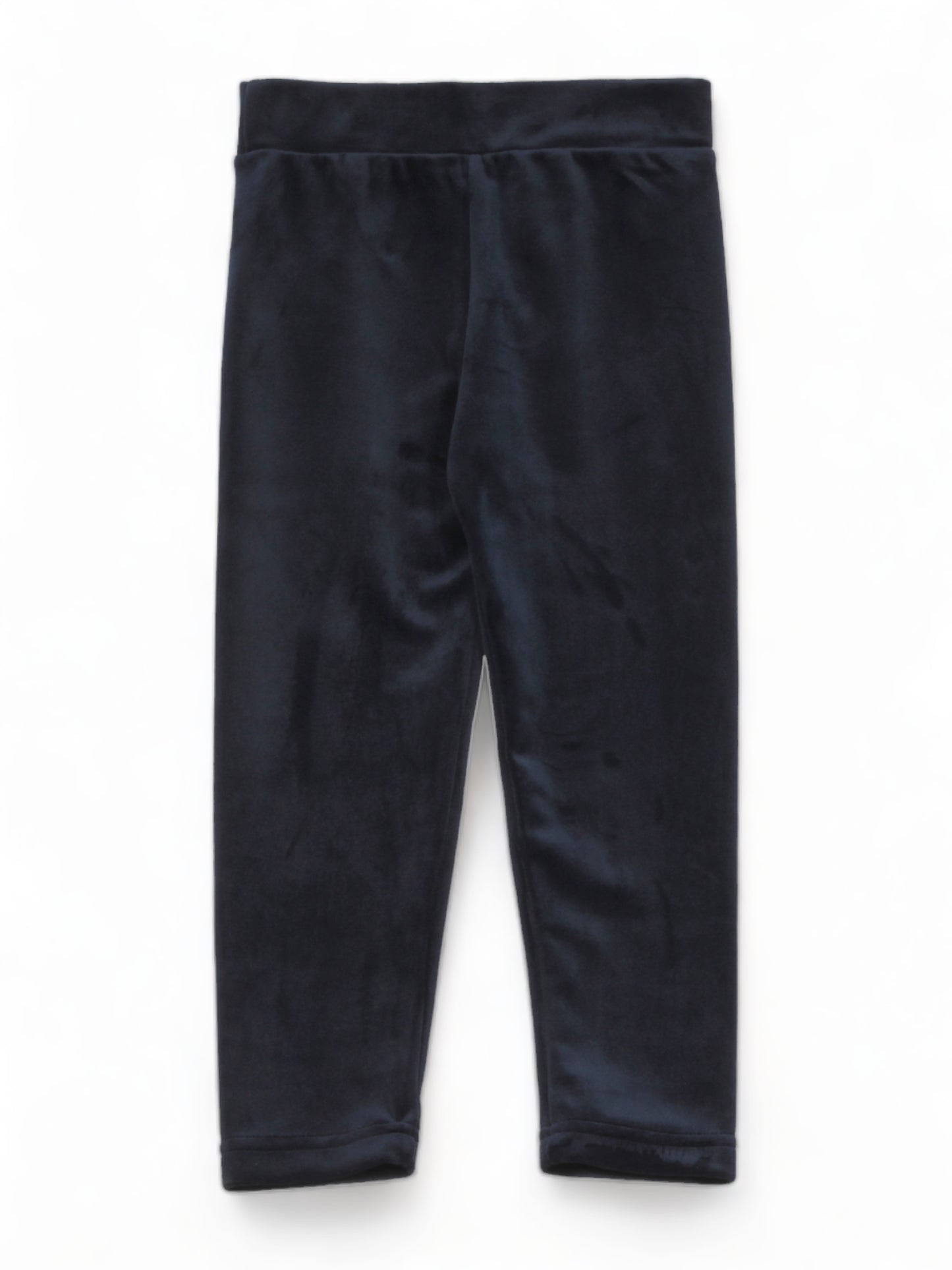 Solid Velvet Leggings - Navy Blue