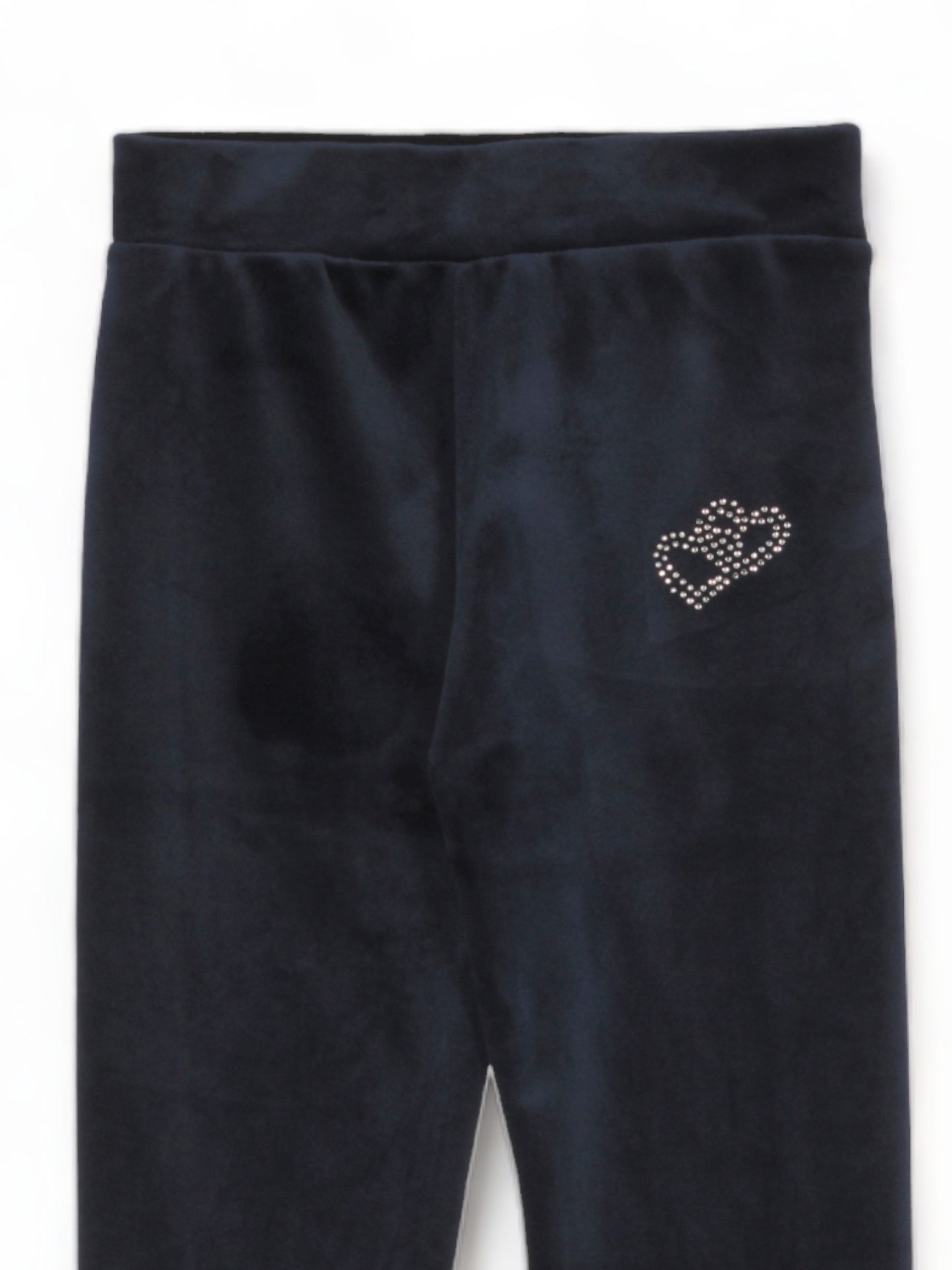 Solid Velvet Leggings - Navy Blue
