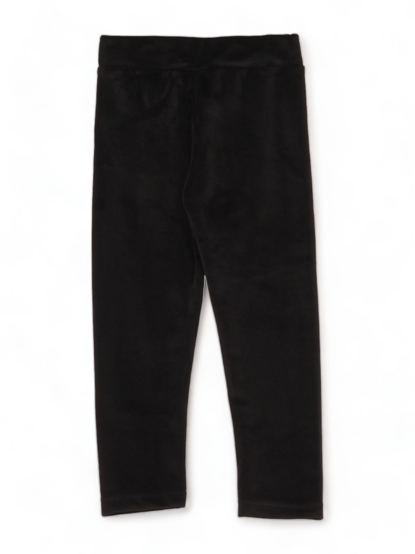 Solid Velvet Leggings - Black