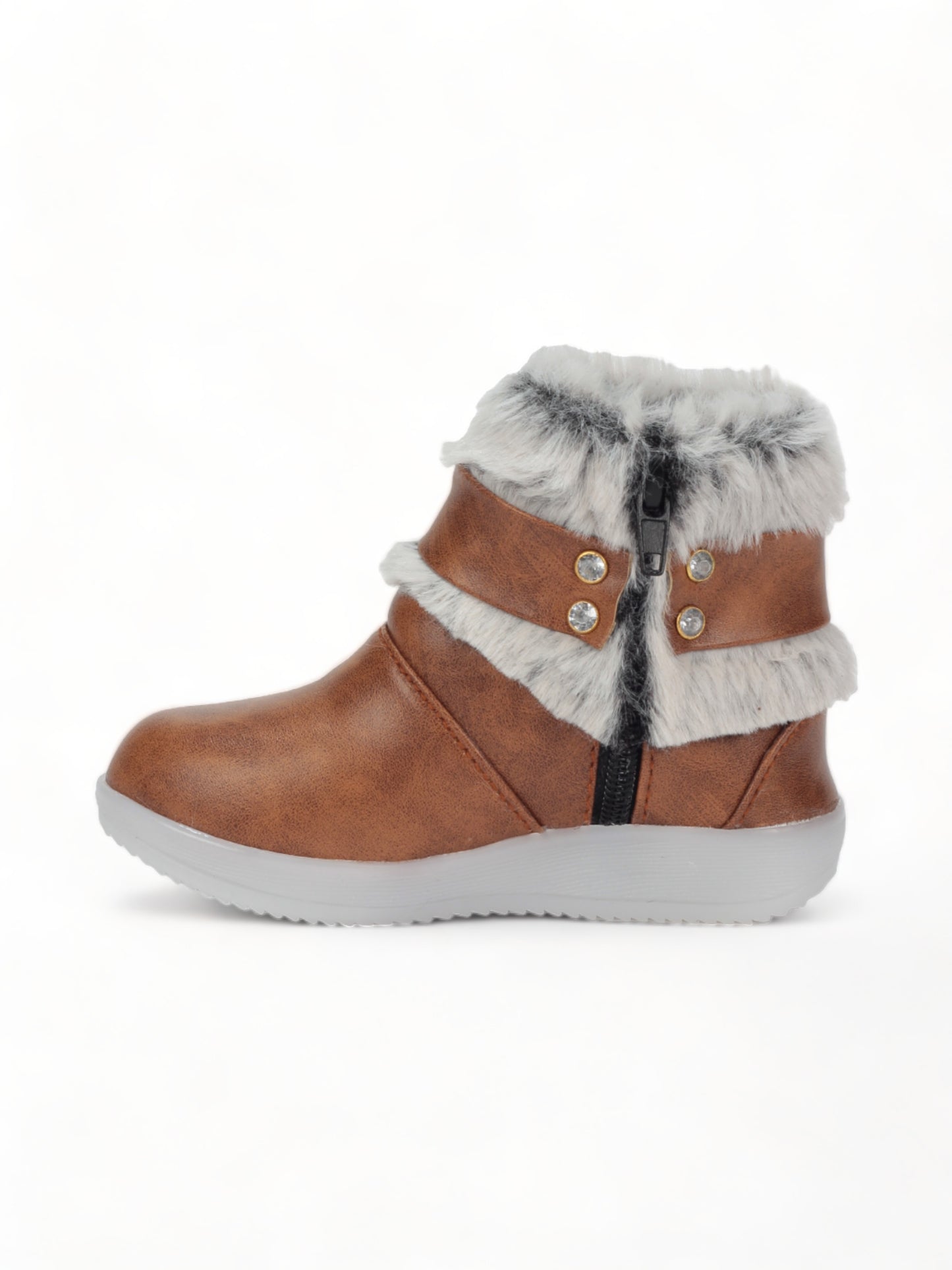 Party Boots With Light - Light Brown