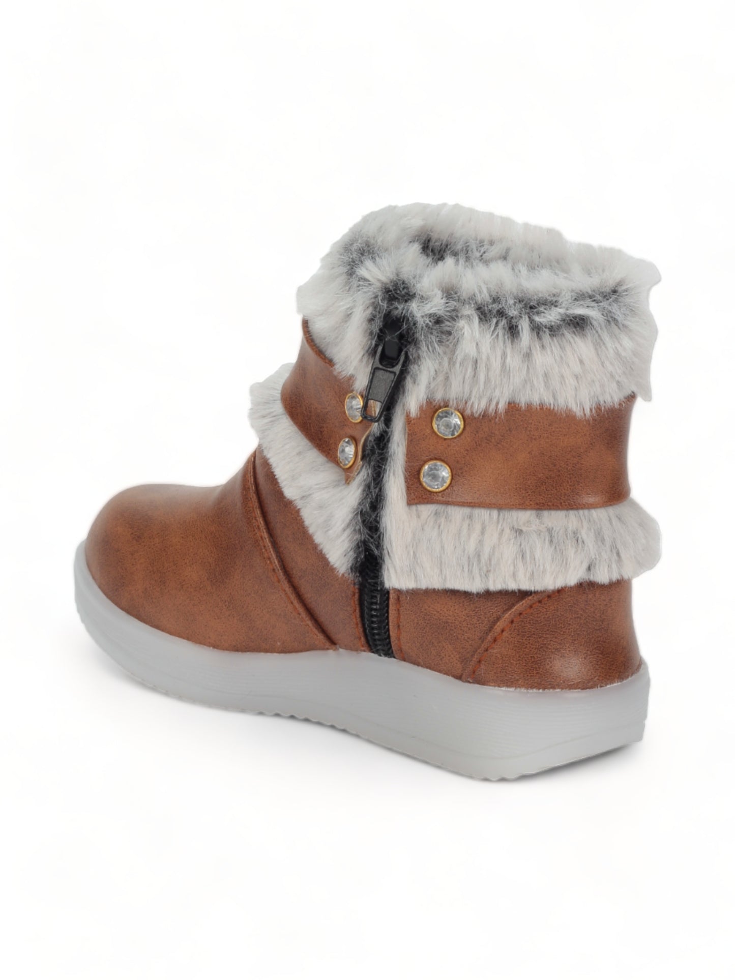 Party Boots With Light - Light Brown