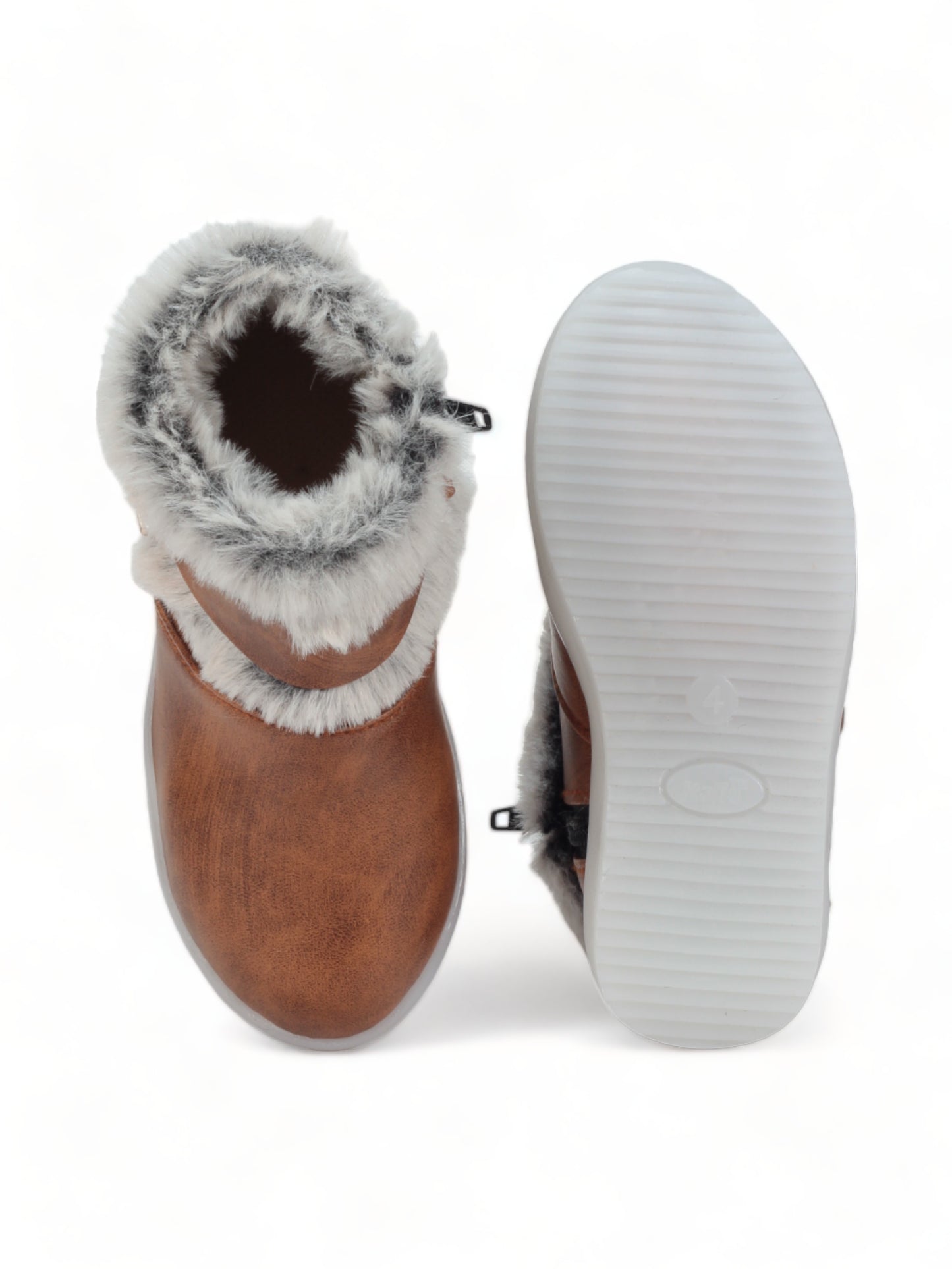 Party Boots With Light - Light Brown