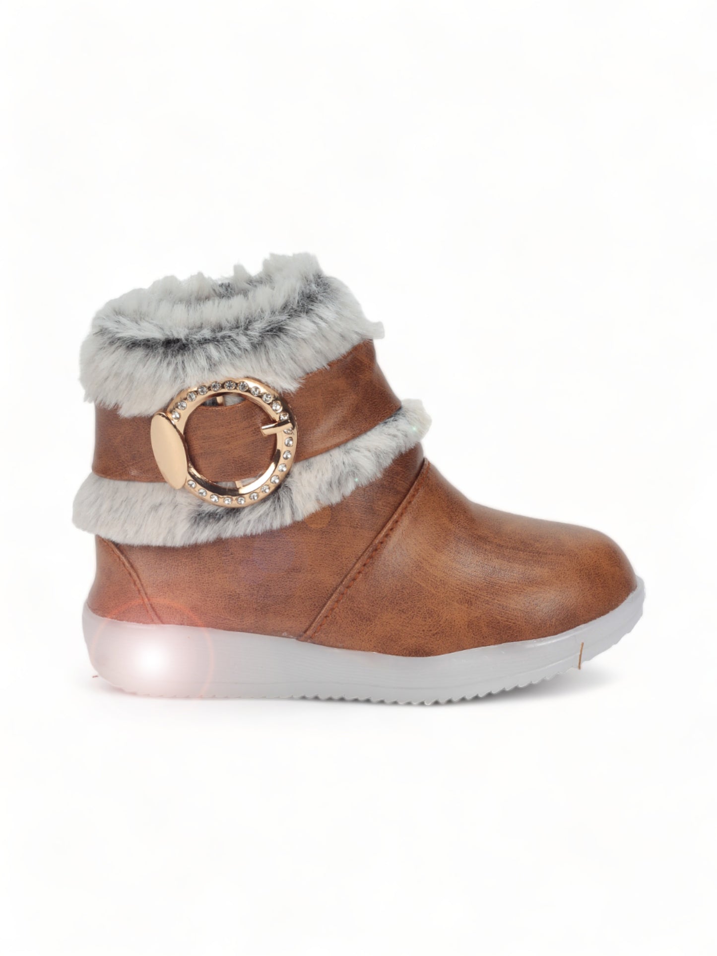 Party Boots With Light - Light Brown