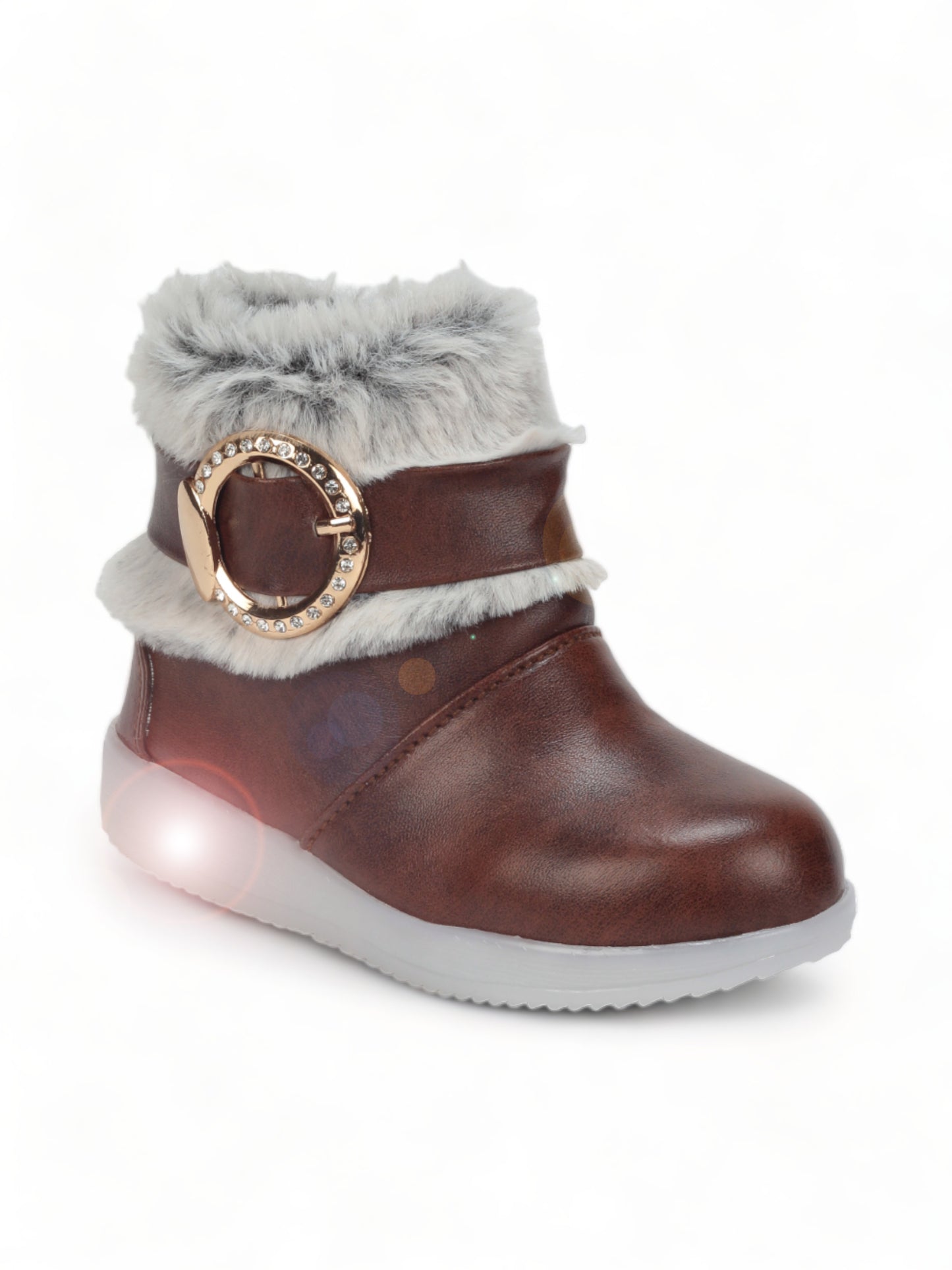 Party Boots With Light - Brown
