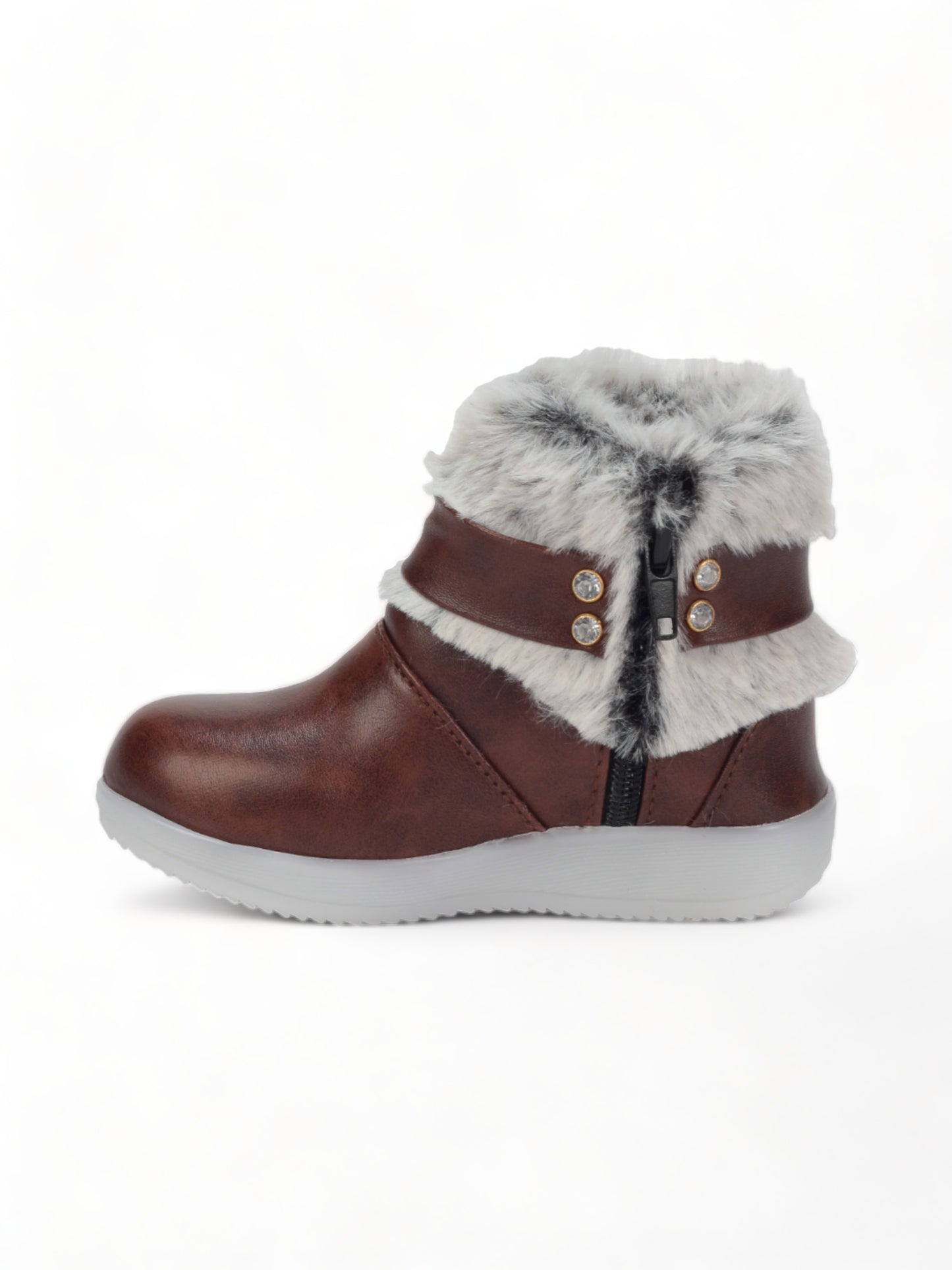 Party Boots With Light - Brown