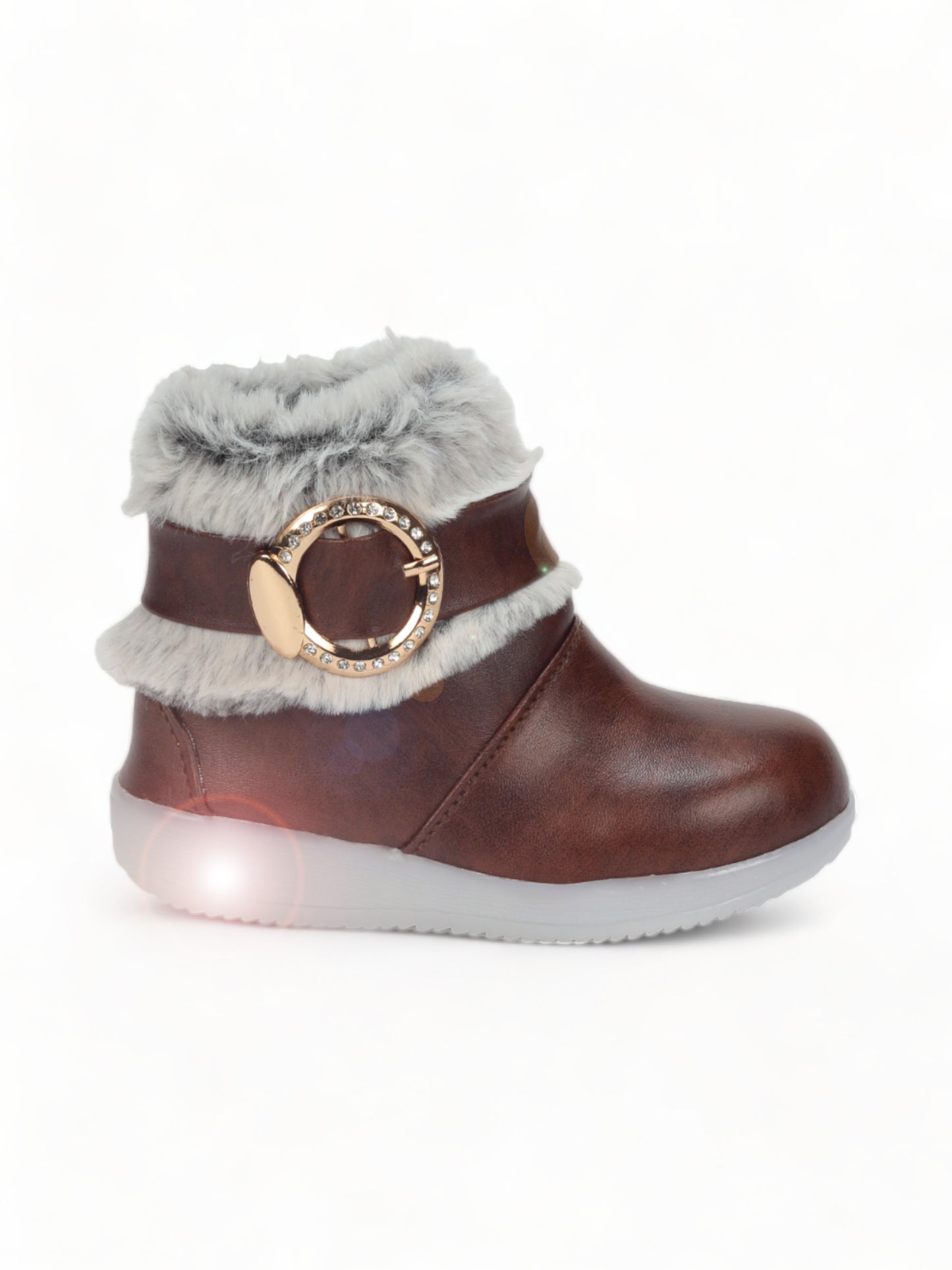 Party Boots With Light - Brown