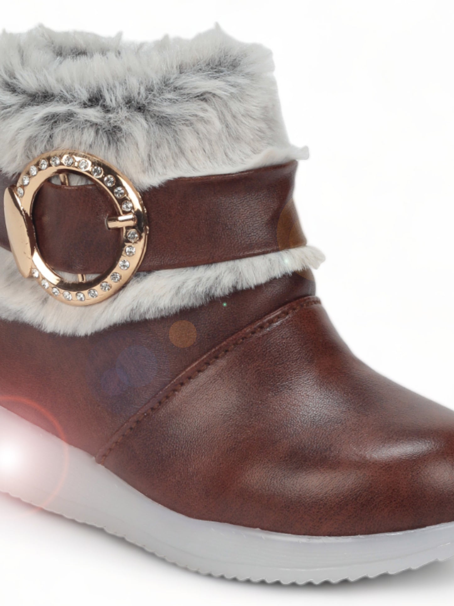 Party Boots With Light - Brown