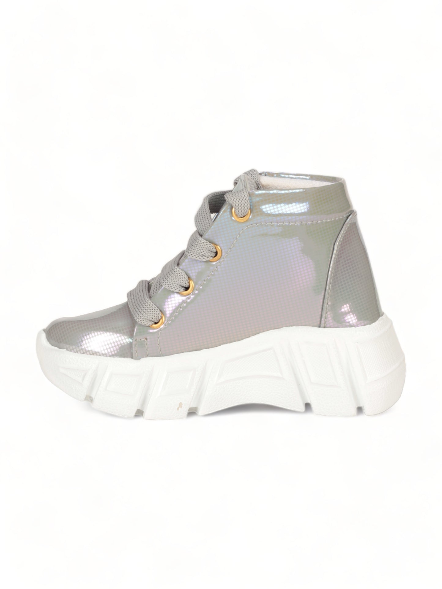 Laced Up Party Boots - Grey