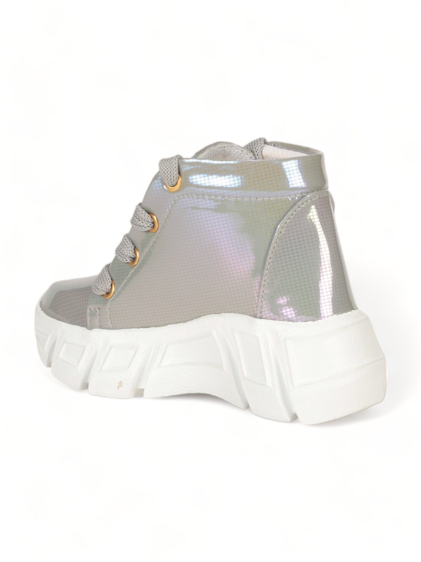 Laced Up Party Boots - Grey