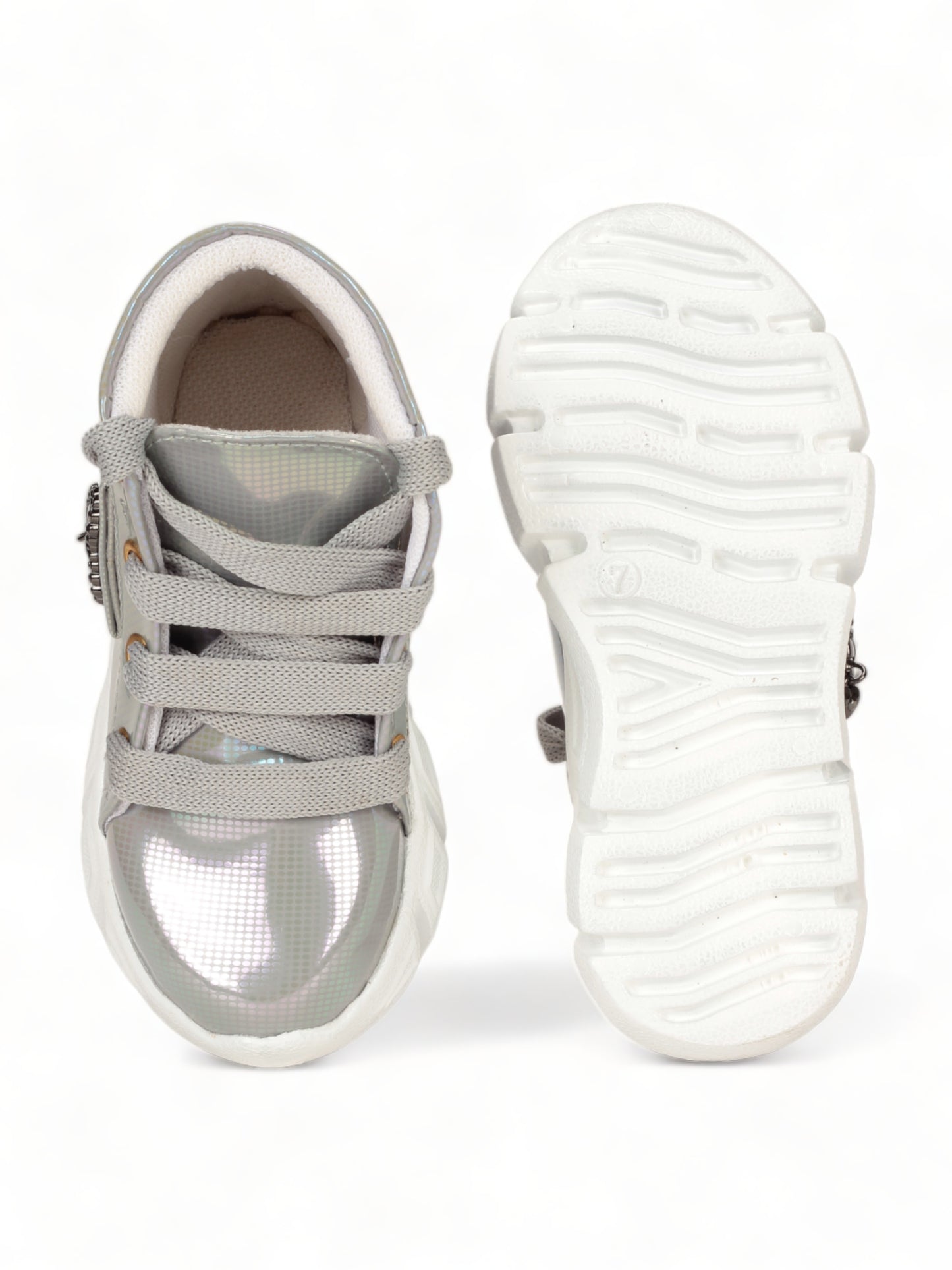 Laced Up Party Boots - Grey