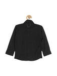 Waist Coat Set With Black Shirt - Peach