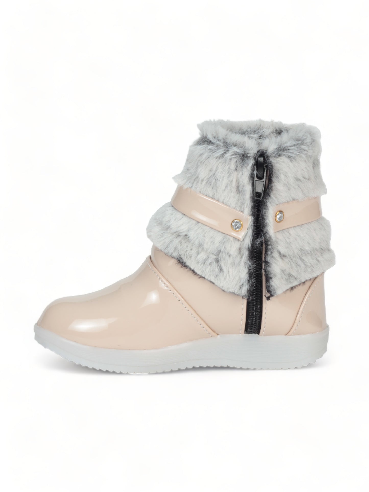 Party Boots With Led Light - Cream