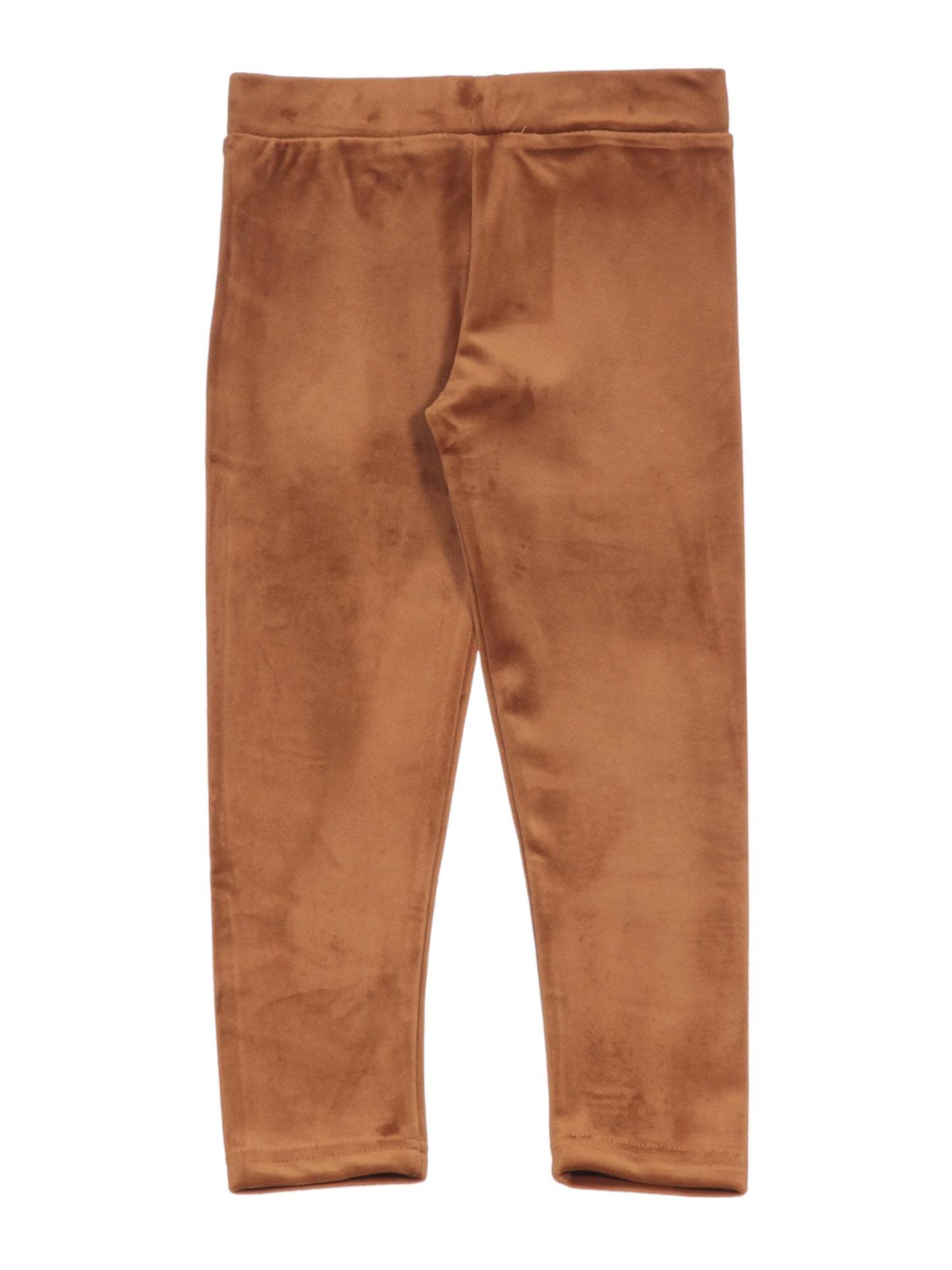 Solid Velvet Leggings - Brown