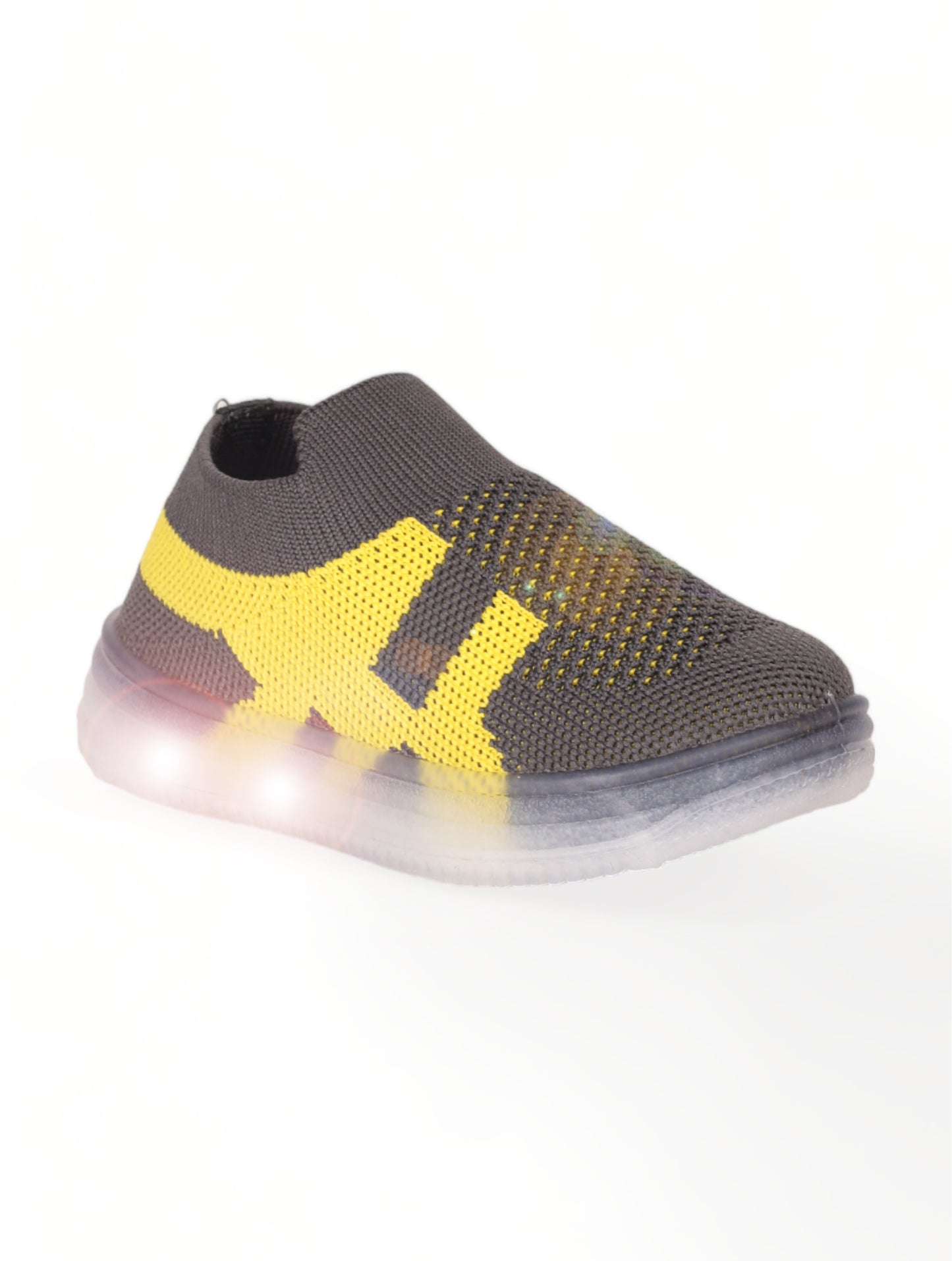 Casual Slip On Shoes With Led Light - Grey