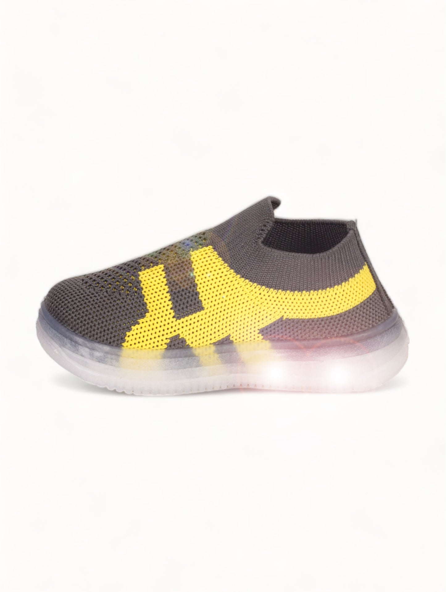 Casual Slip On Shoes With Led Light - Grey