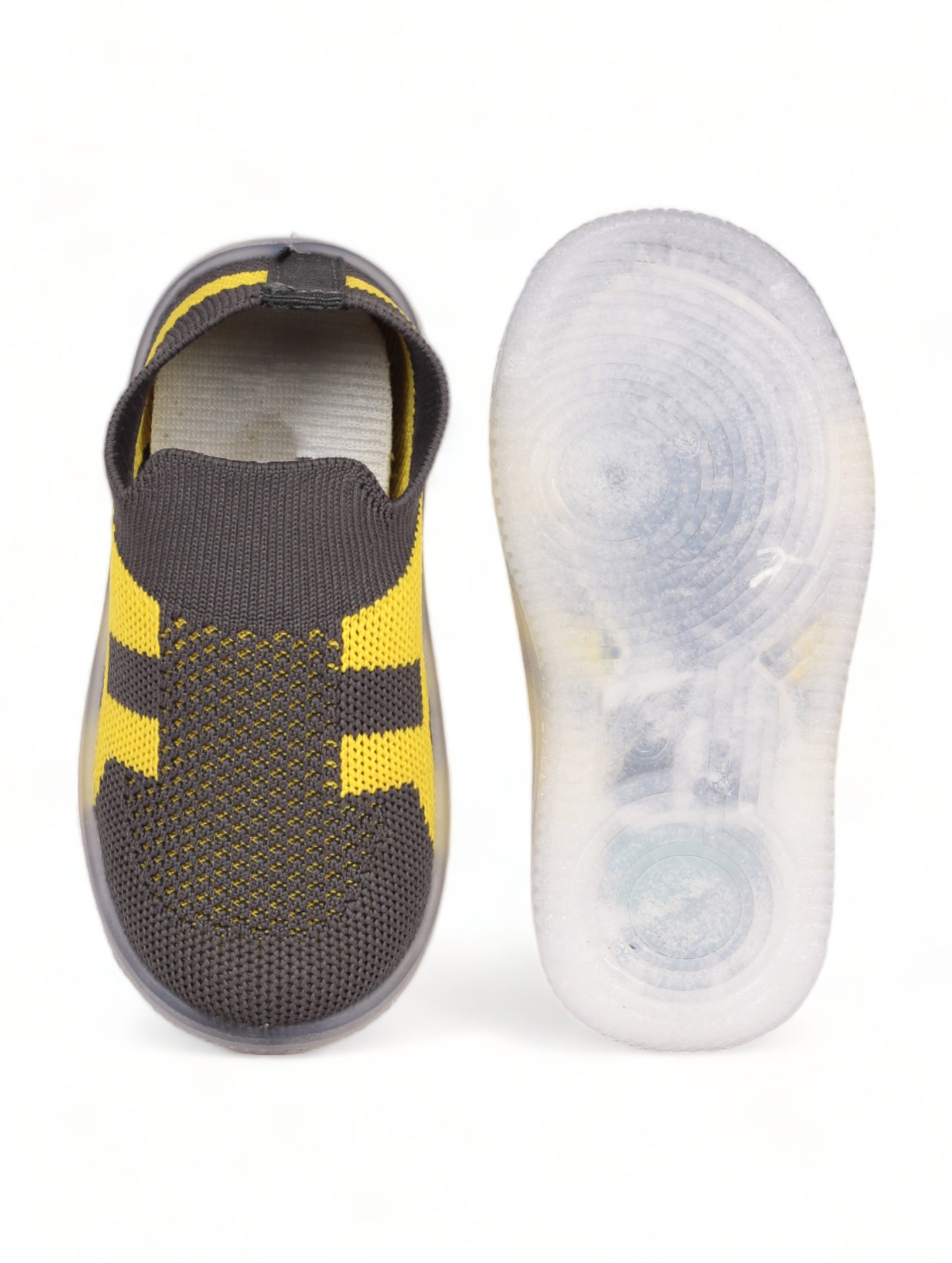 Casual Slip On Shoes With Led Light - Grey