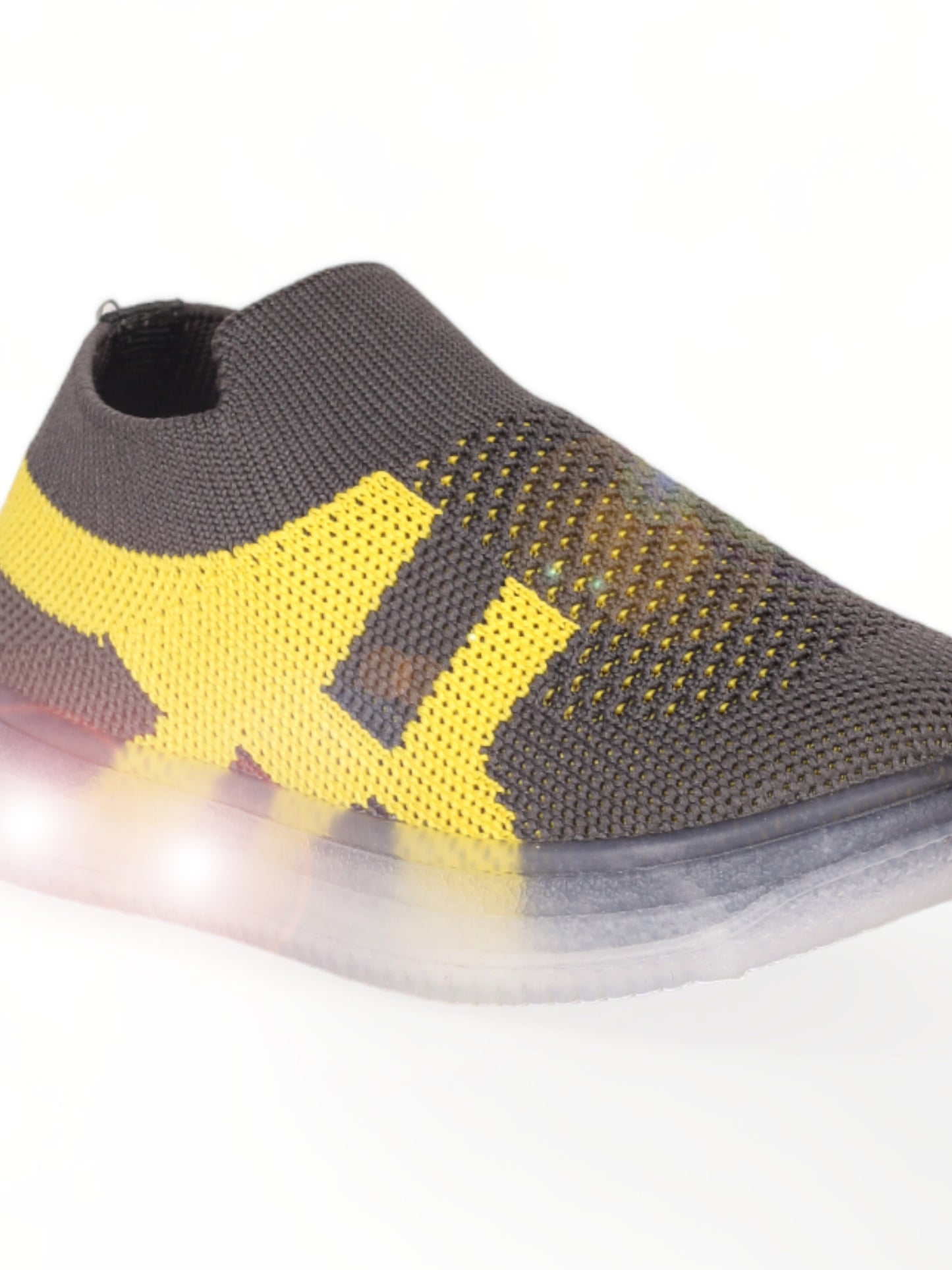 Casual Slip On Shoes With Led Light - Grey