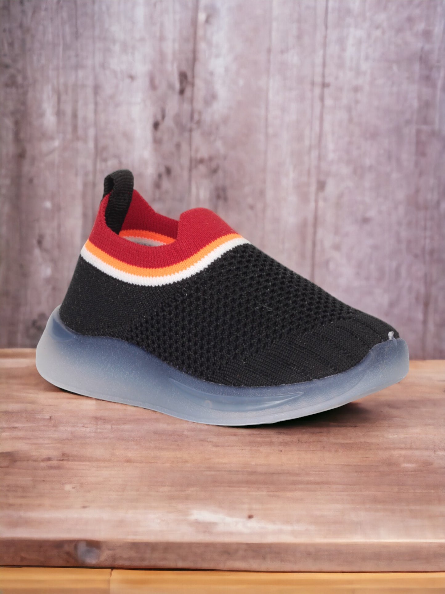 Unisex Casual Slip On Shoes With Led Light - Black