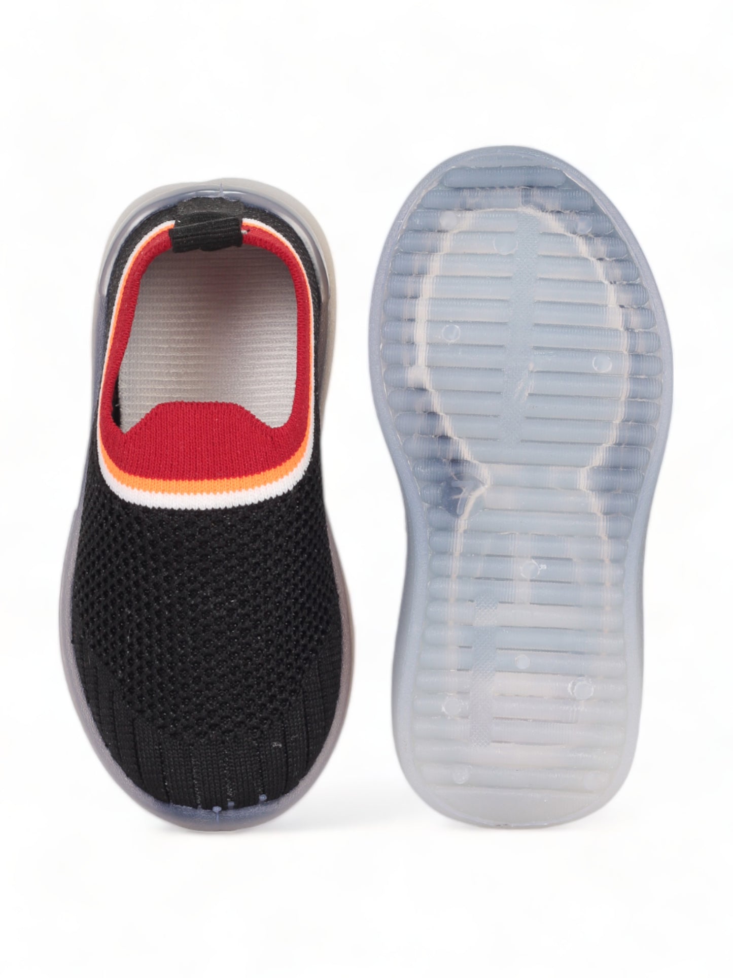 Unisex Casual Slip On Shoes With Led Light - Black
