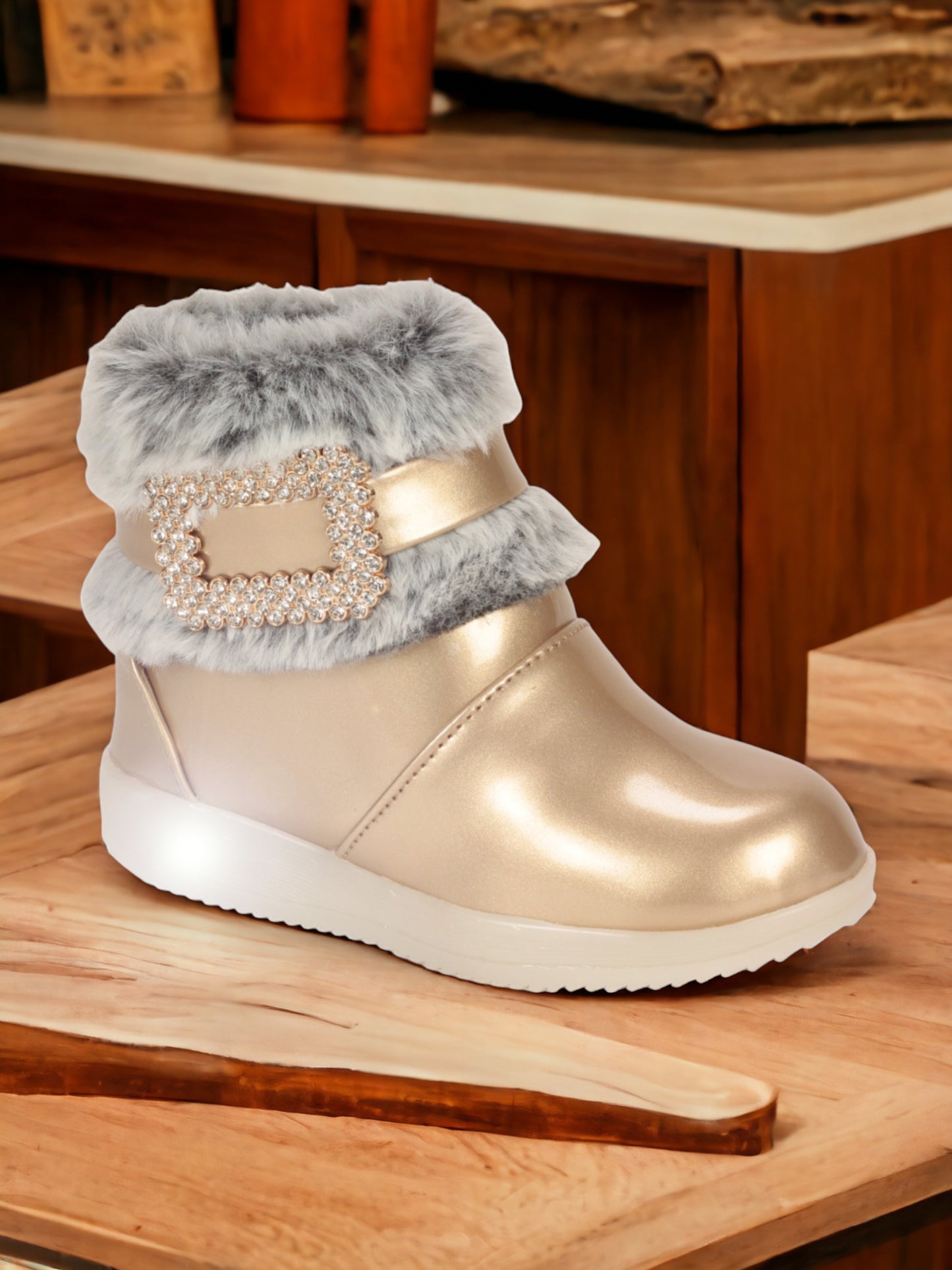 Party Boots With Led Light - Gold