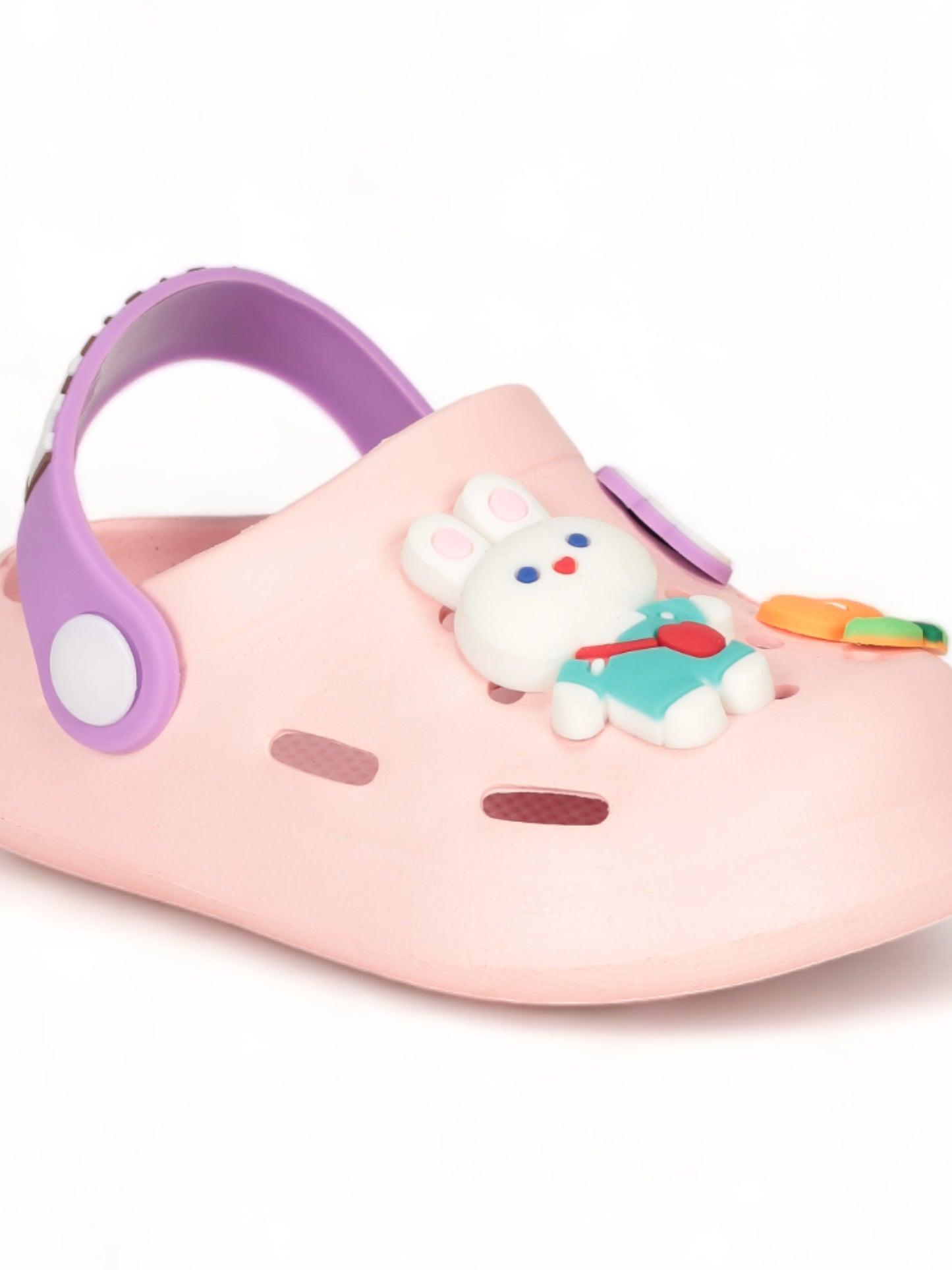 Rabbit Applique Anti-Slip Clogs - Pink