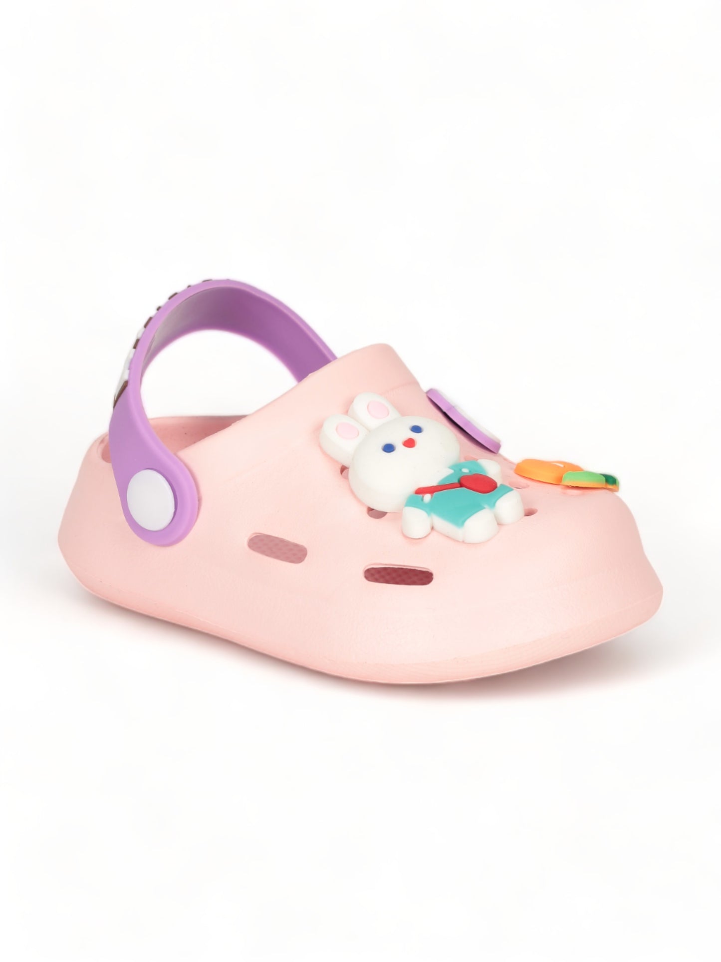 Rabbit Applique Anti-Slip Clogs - Pink