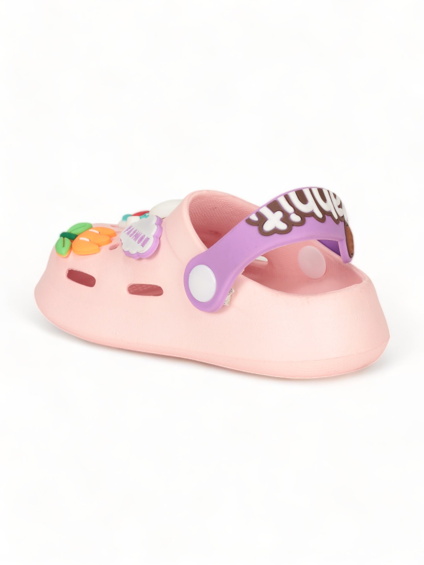 Rabbit Applique Anti-Slip Clogs - Pink