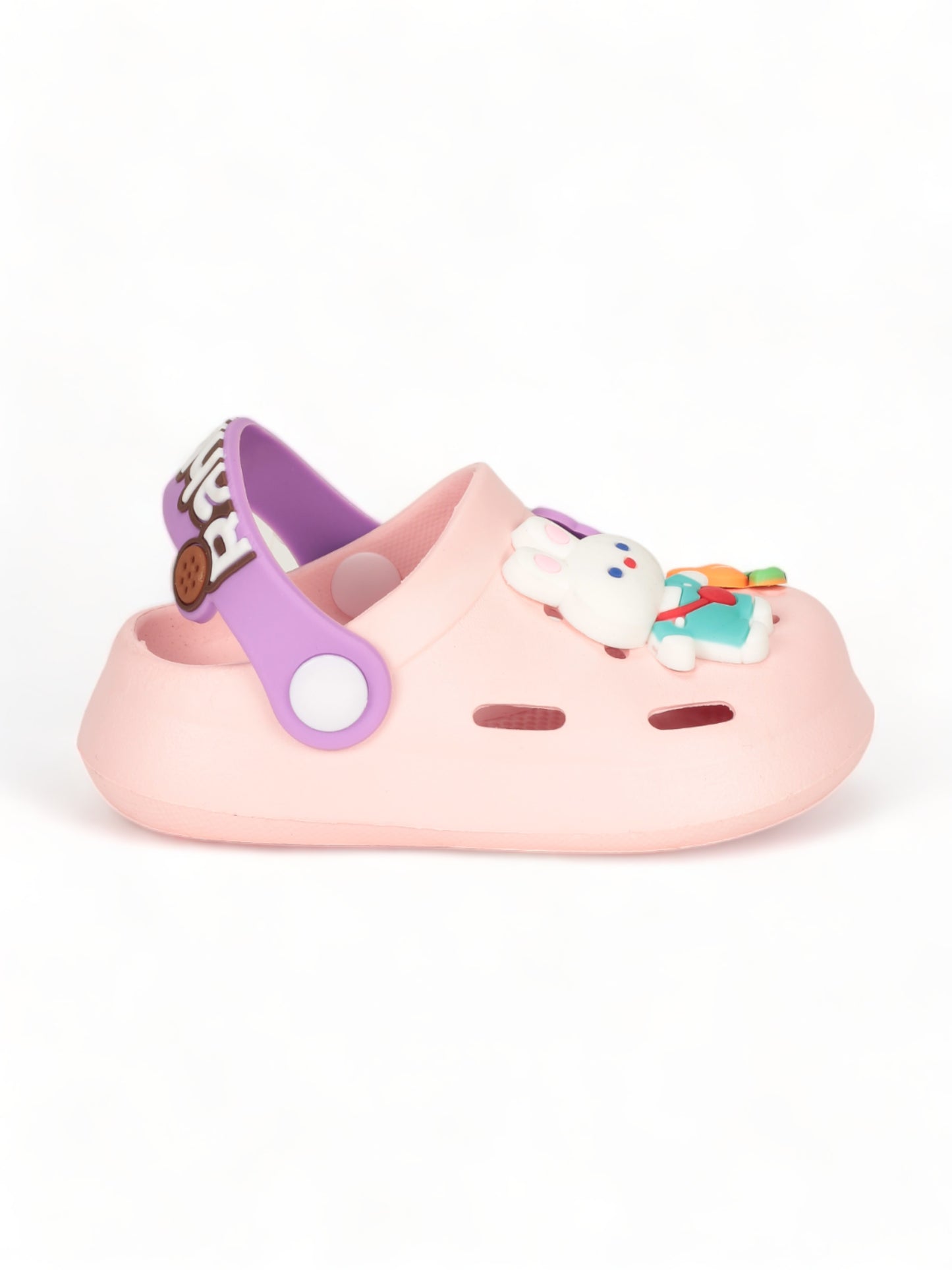Rabbit Applique Anti-Slip Clogs - Pink