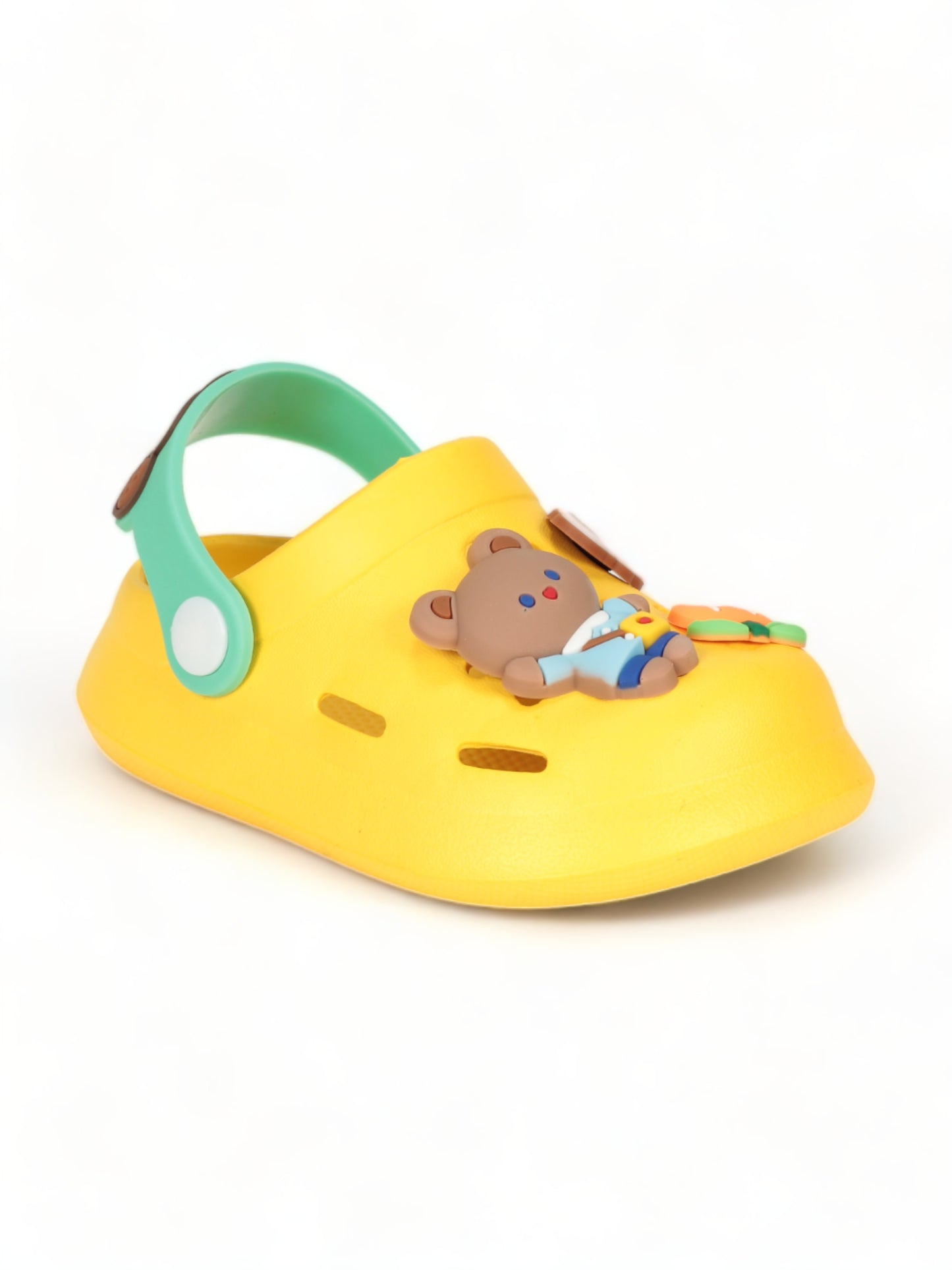 Bear Applique Anti-Slip Clogs - Yellow