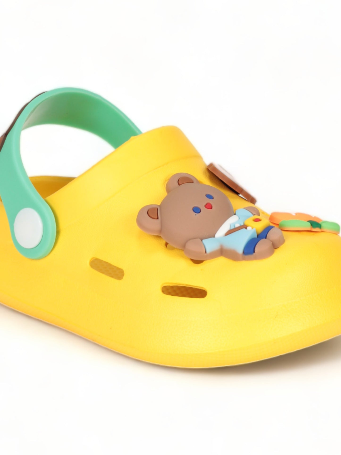 Bear Applique Anti-Slip Clogs - Yellow