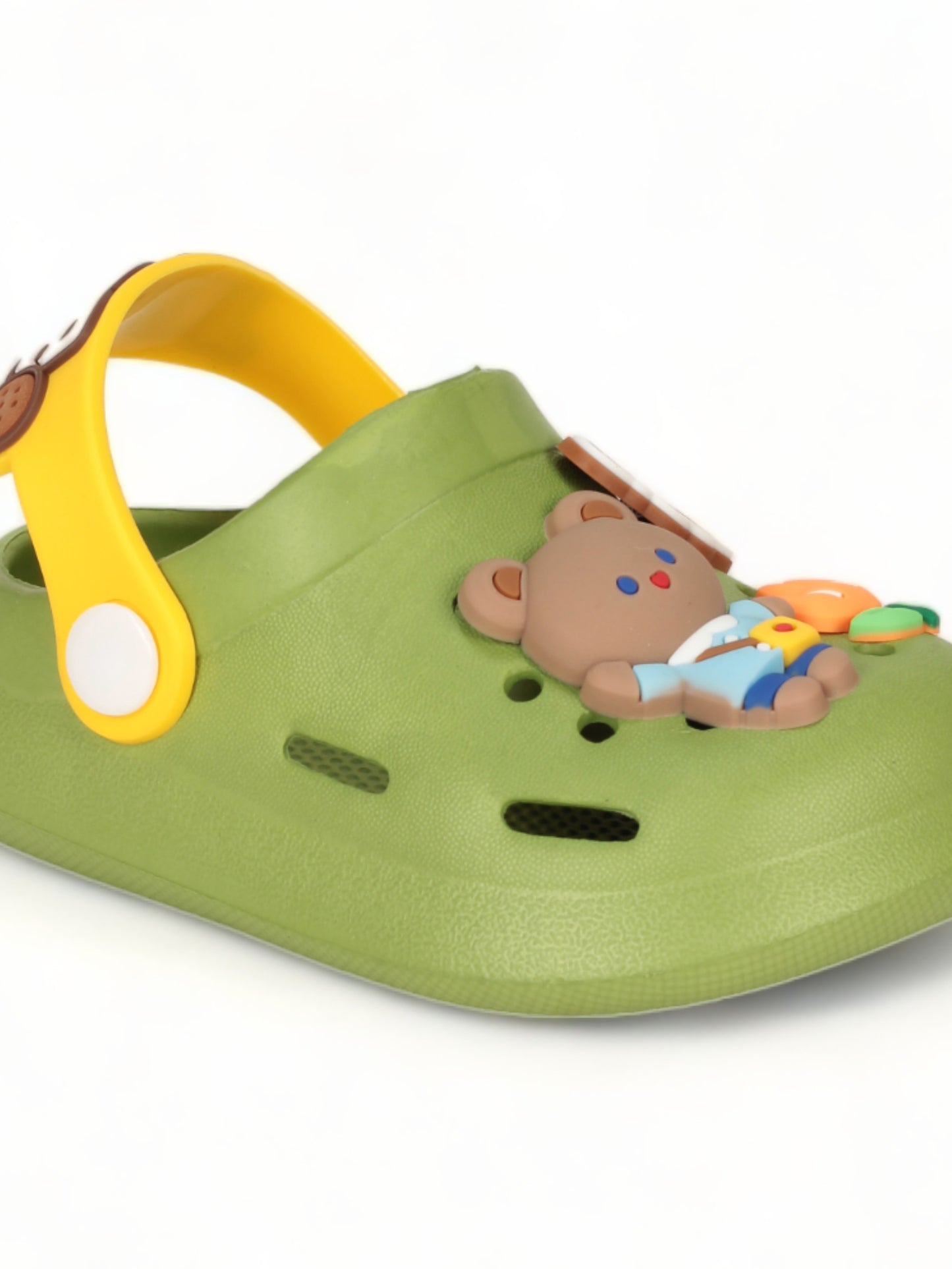 Bear Applique Anti-Slip Clogs - Green