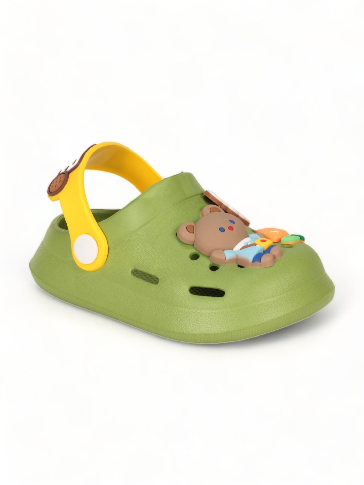 Bear Applique Anti-Slip Clogs - Green