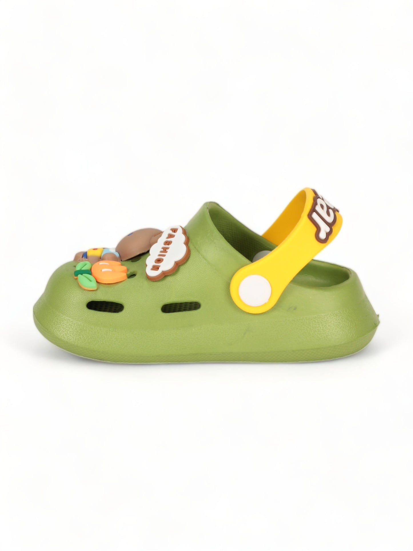 Bear Applique Anti-Slip Clogs - Green