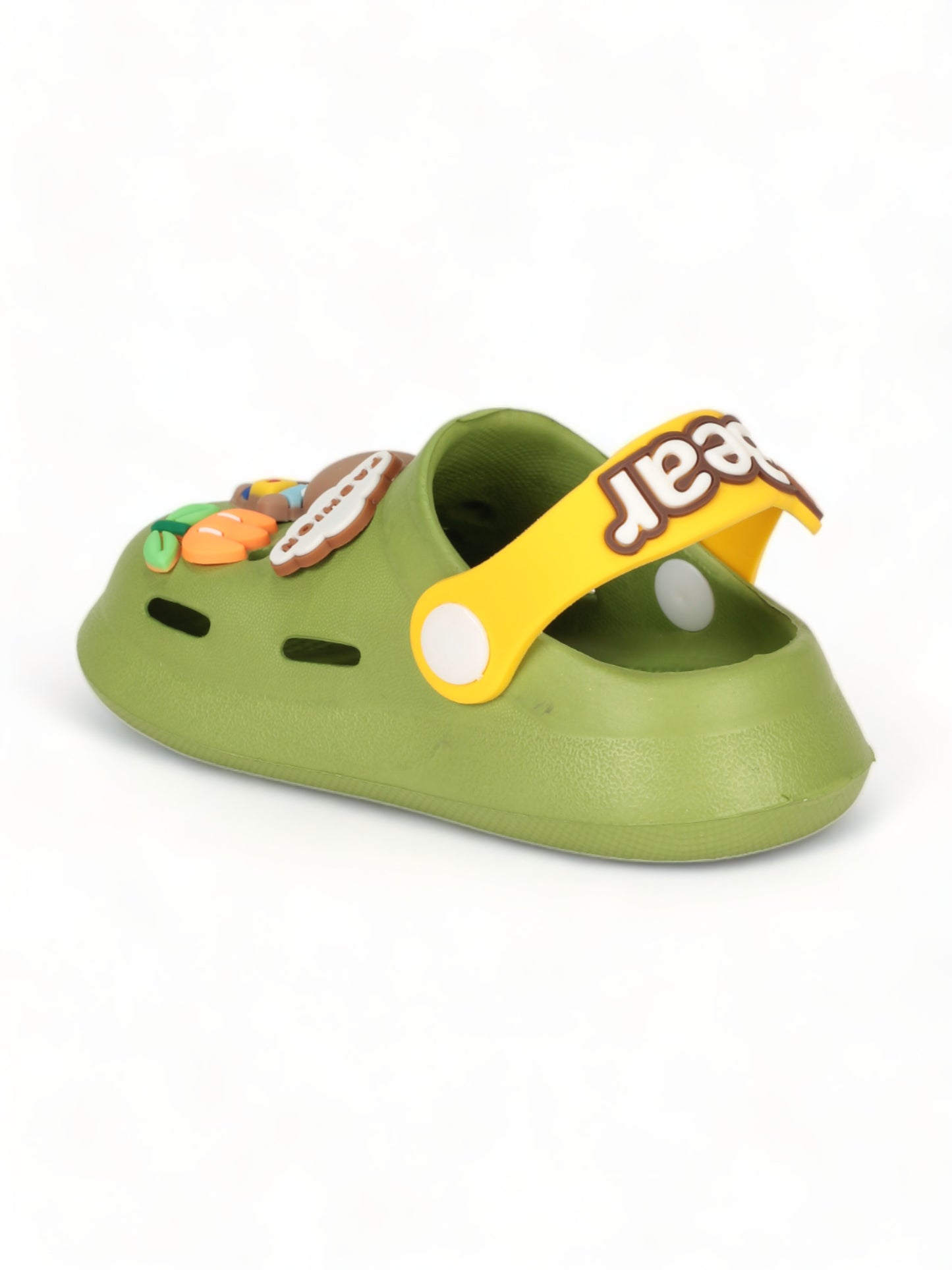 Bear Applique Anti-Slip Clogs - Green