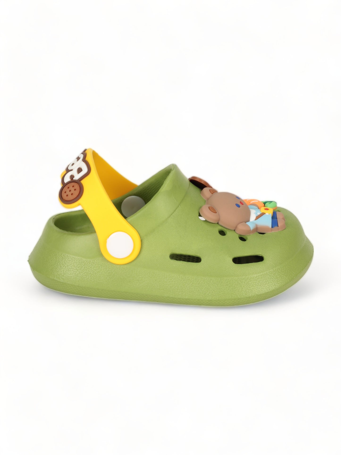 Bear Applique Anti-Slip Clogs - Green