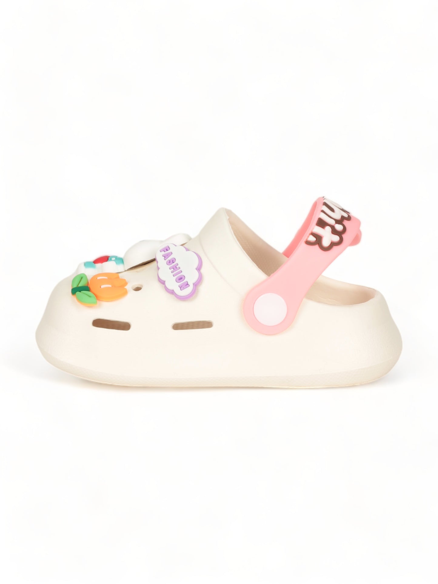 Rabbit Applique Anti-Slip Clogs - Cream