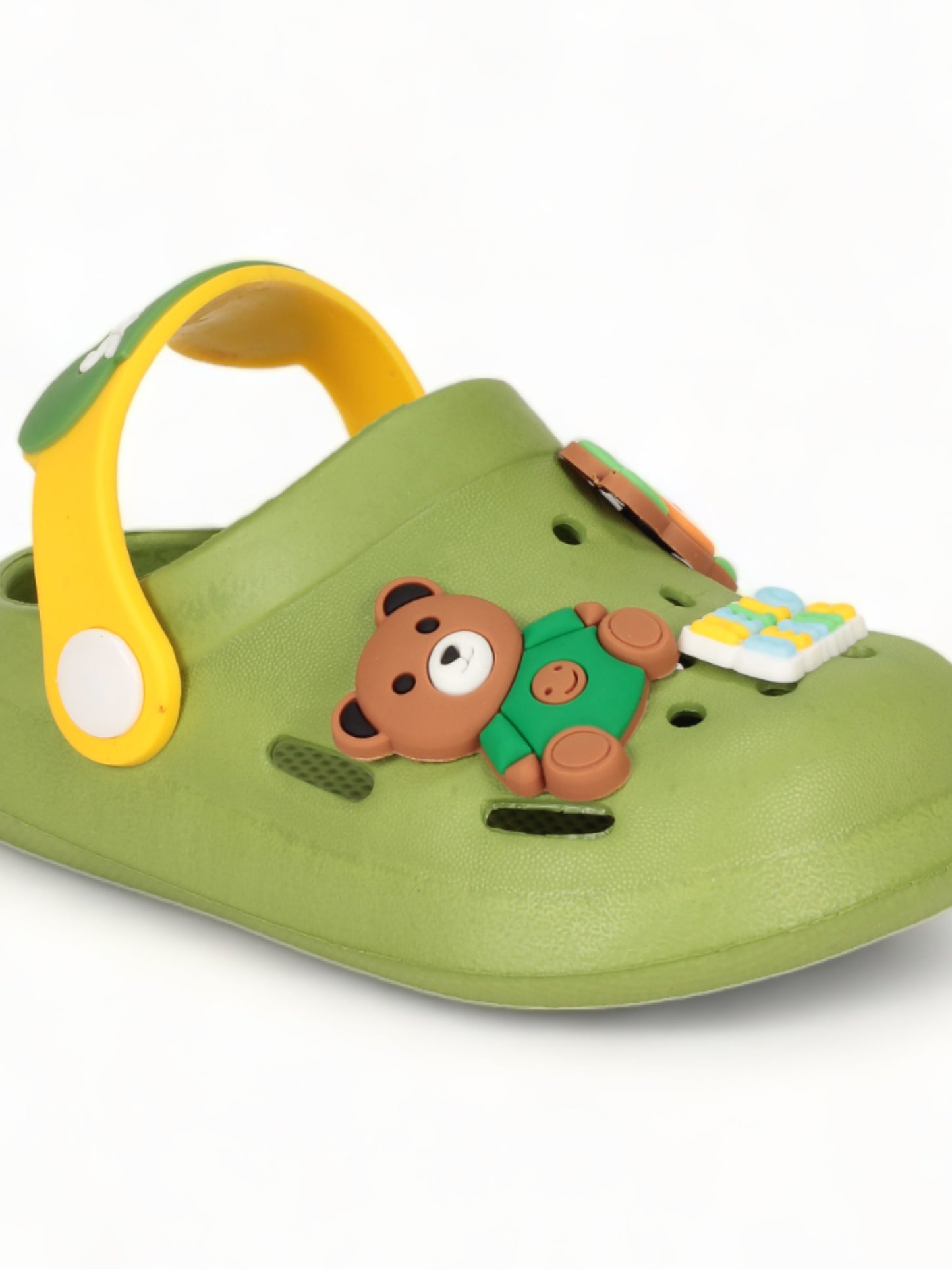 Bear Applique Anti-Slip Clogs - Green