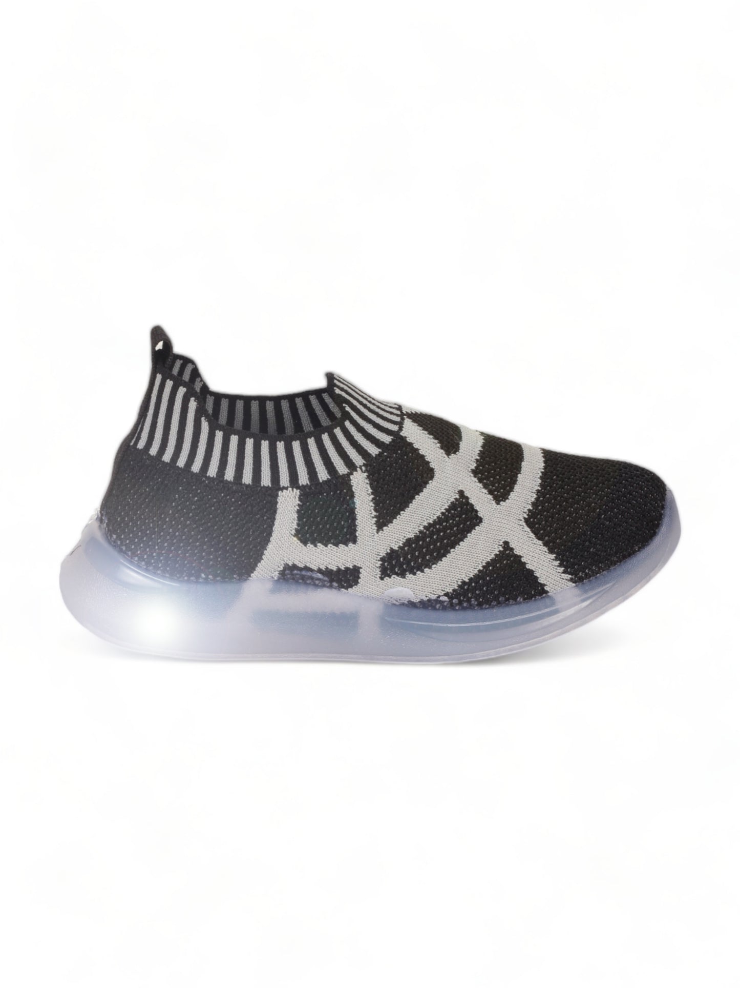 Unisex Casual Slip On Shoes With Led Light - Black